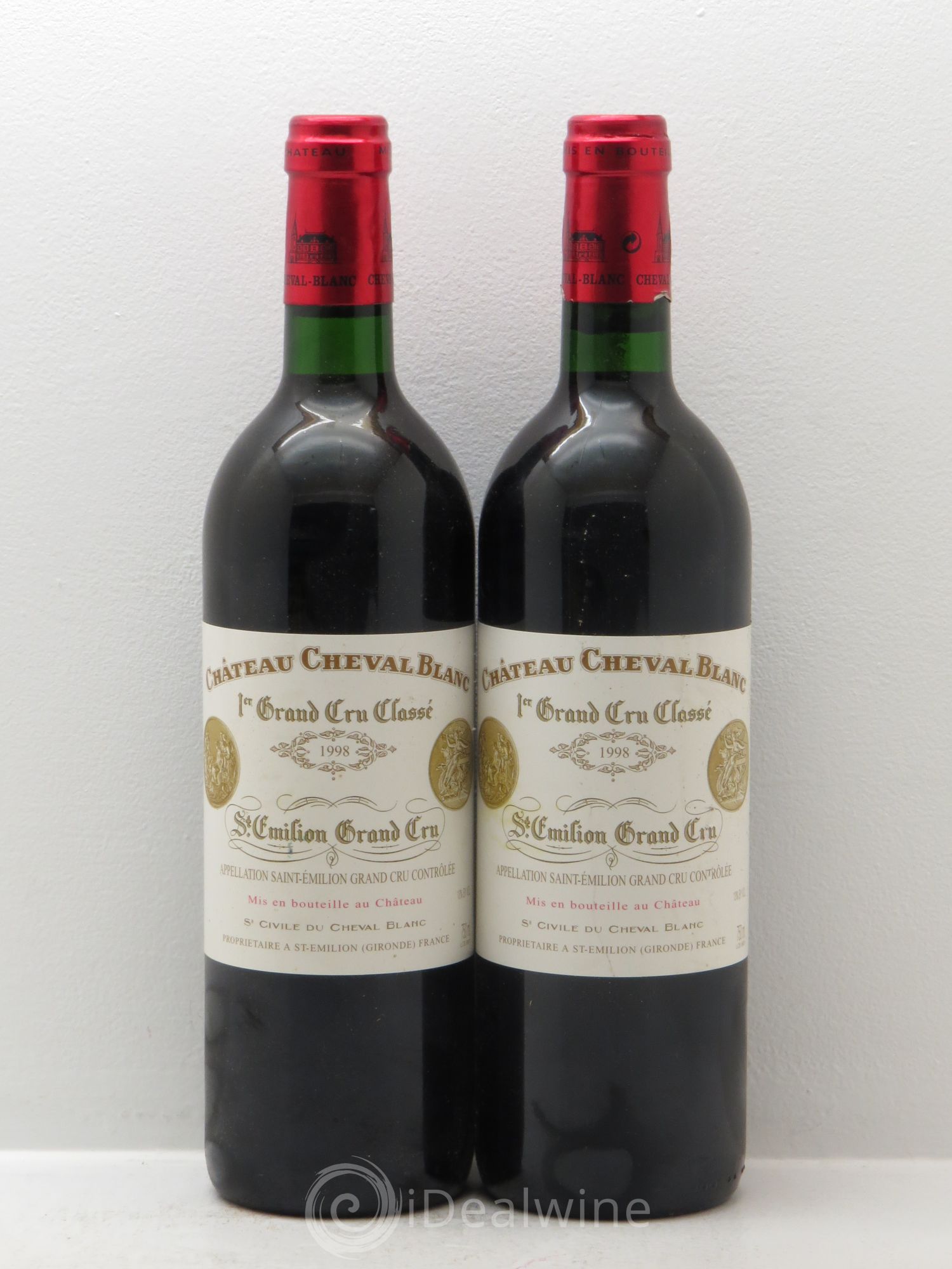 Château Cheval Blanc 1er Grand Cru Classé A 1998 - Lot de 2 bouteilles - 0