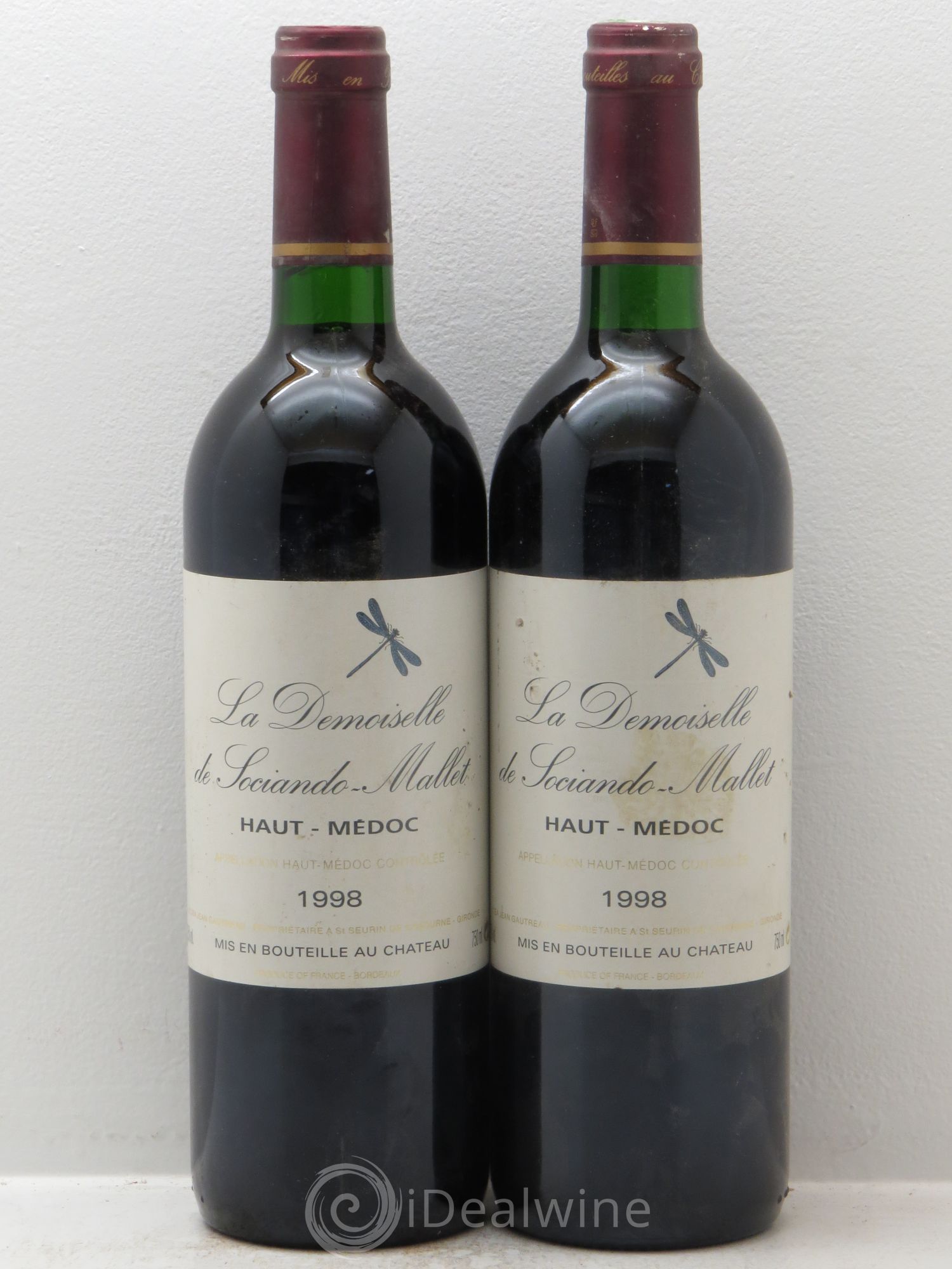 Demoiselle de Sociando Mallet Second Vin 1998 - Lot de 2 bouteilles - 0