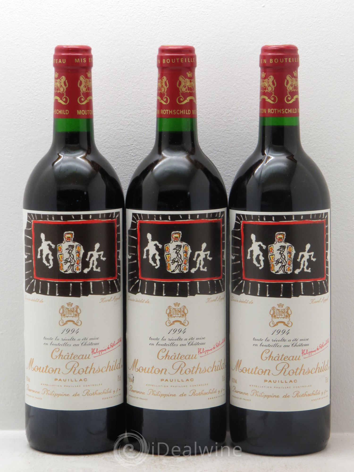 Château Mouton Rothschild 1er Grand Cru Classé 1994 - Lot de 3 bouteilles - 0