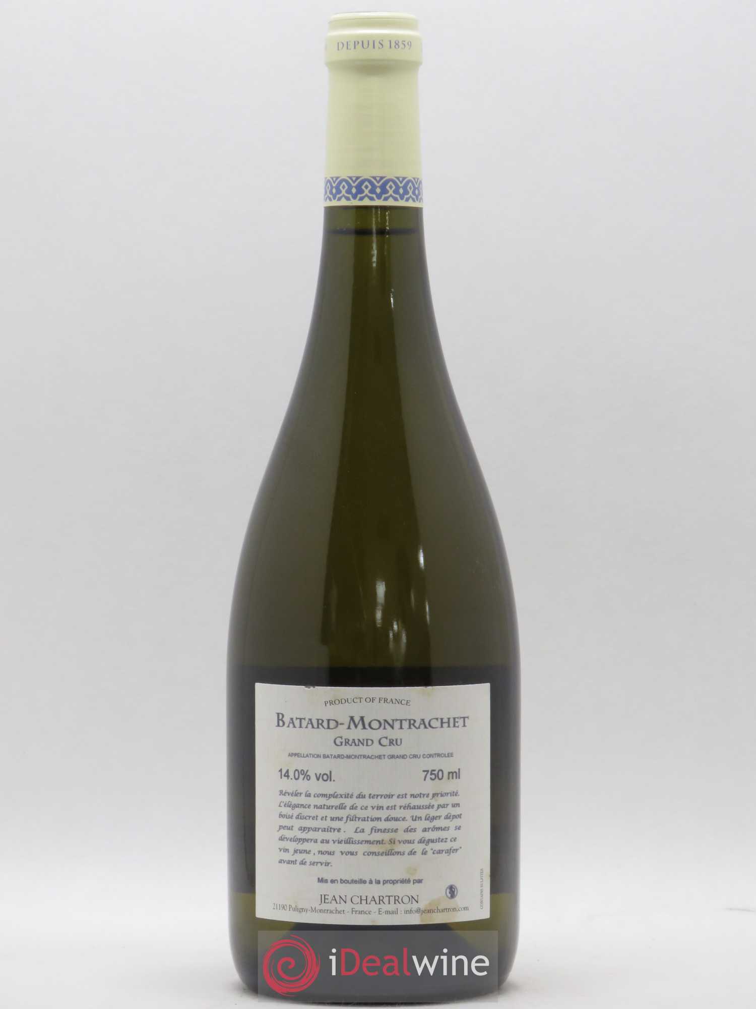 Bâtard-Montrachet Grand Cru Jean Chartron (Domaine) 2012 - Lot de 1 bouteille - 1