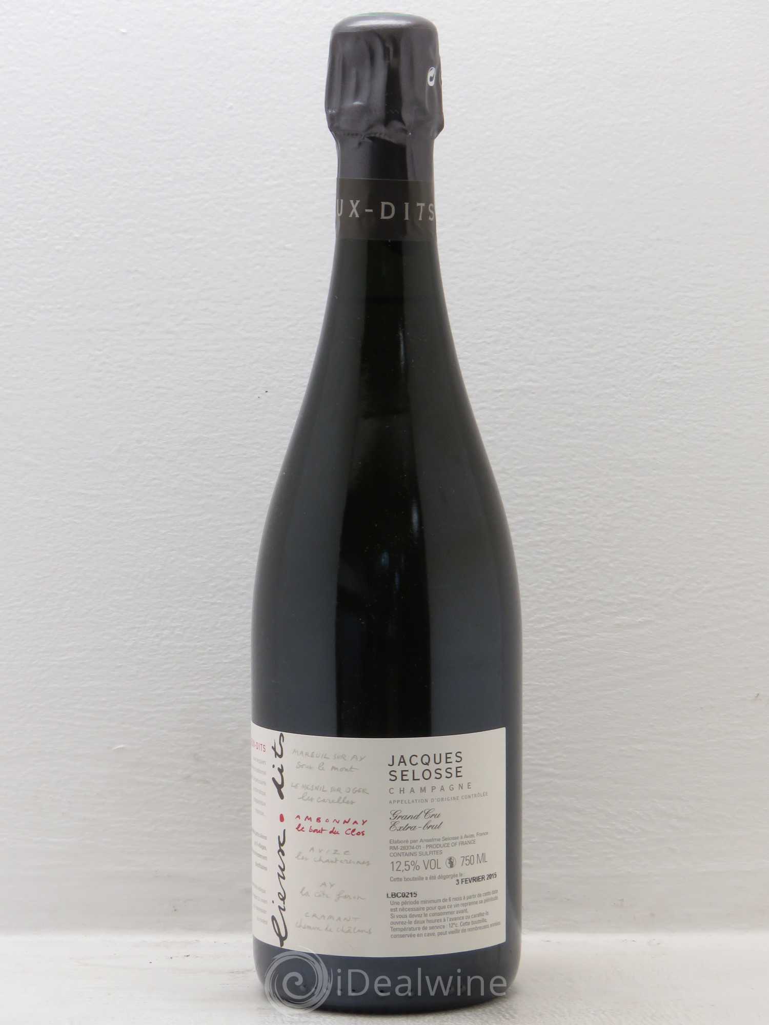 Ambonnay Le Bout du Clos Grand Cru Extra-Brut Jacques Selosse - Lot de 1 bouteille - 0