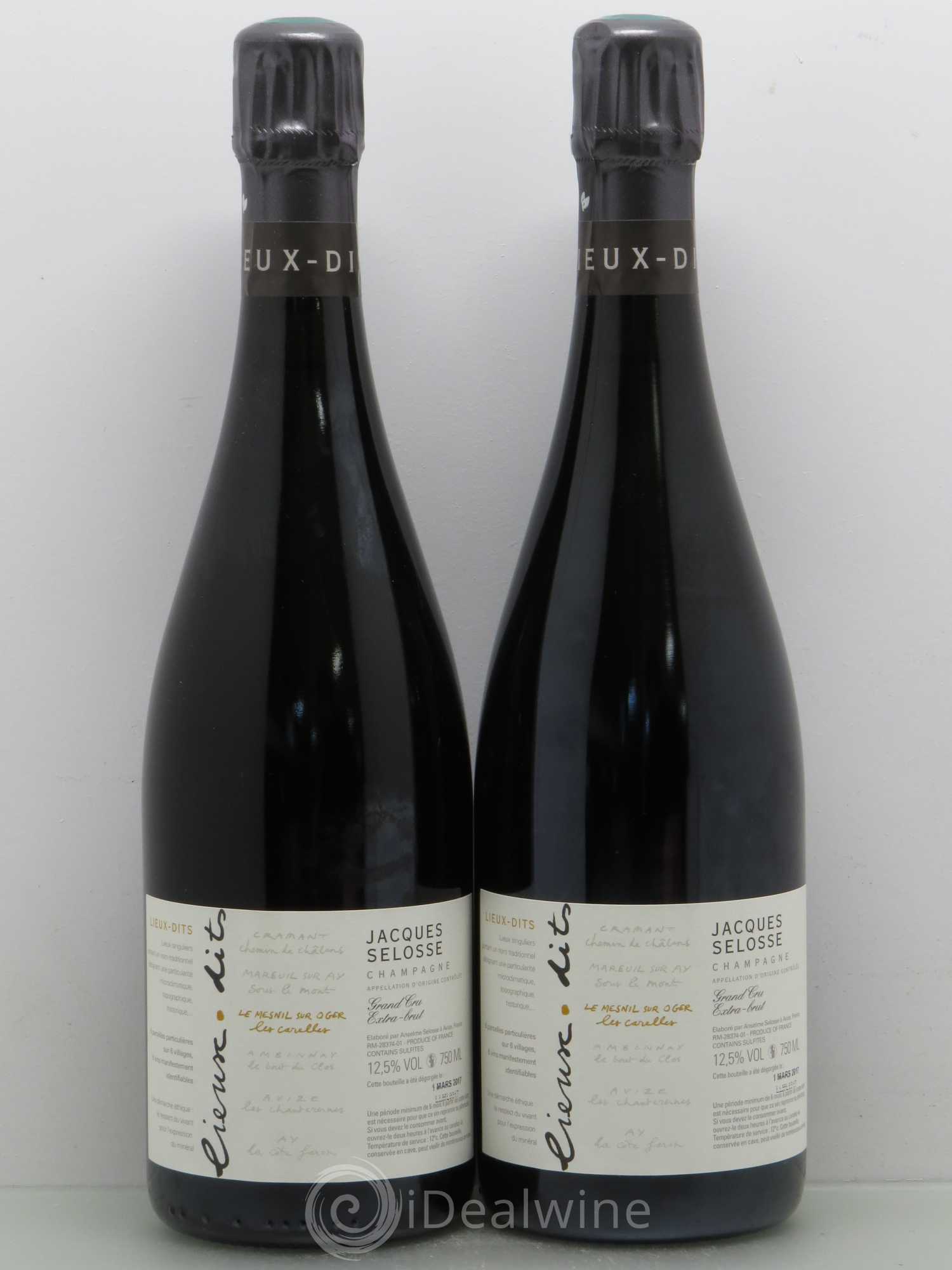 Les Carelles Blanc de Blancs Jacques Selosse Le Mesnil sur Oger Extra Brut - Lot of 2 bottles - 0