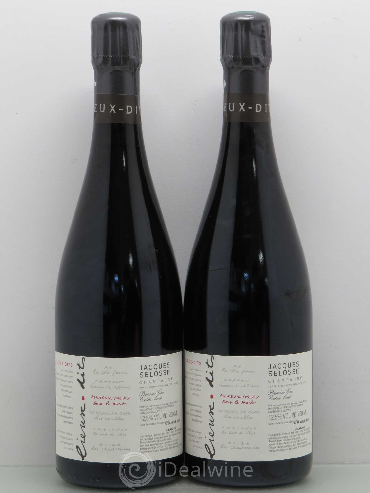 Champagne Premier Cru Mareuil sur Ay Sous Le Mont Blanc de Noirs Jacques Selosse - Posten von 2 Flaschen - 0