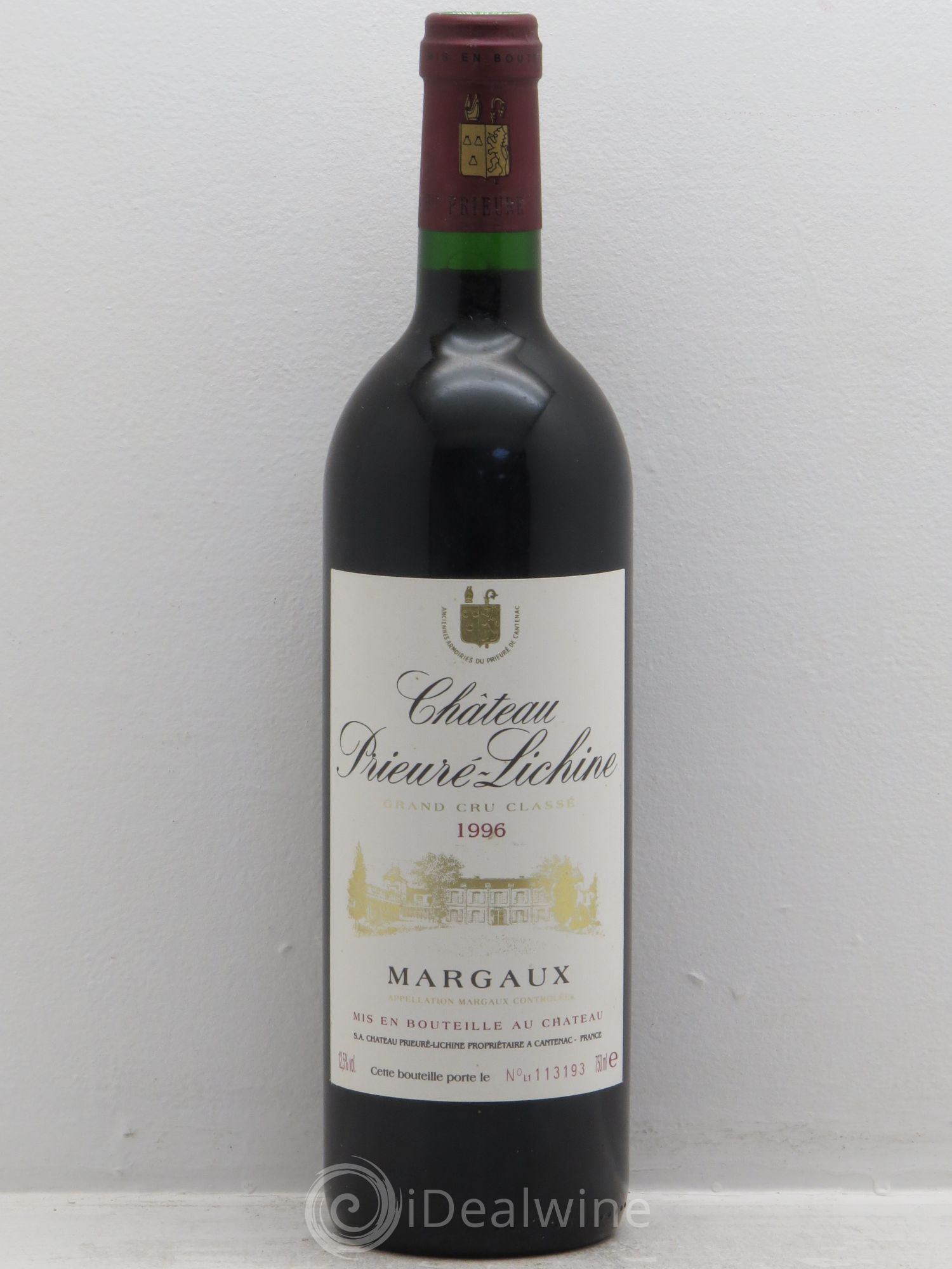Château Prieuré Lichine 4ème Grand Cru Classé 1996 - Lot de 1 bouteille - 0