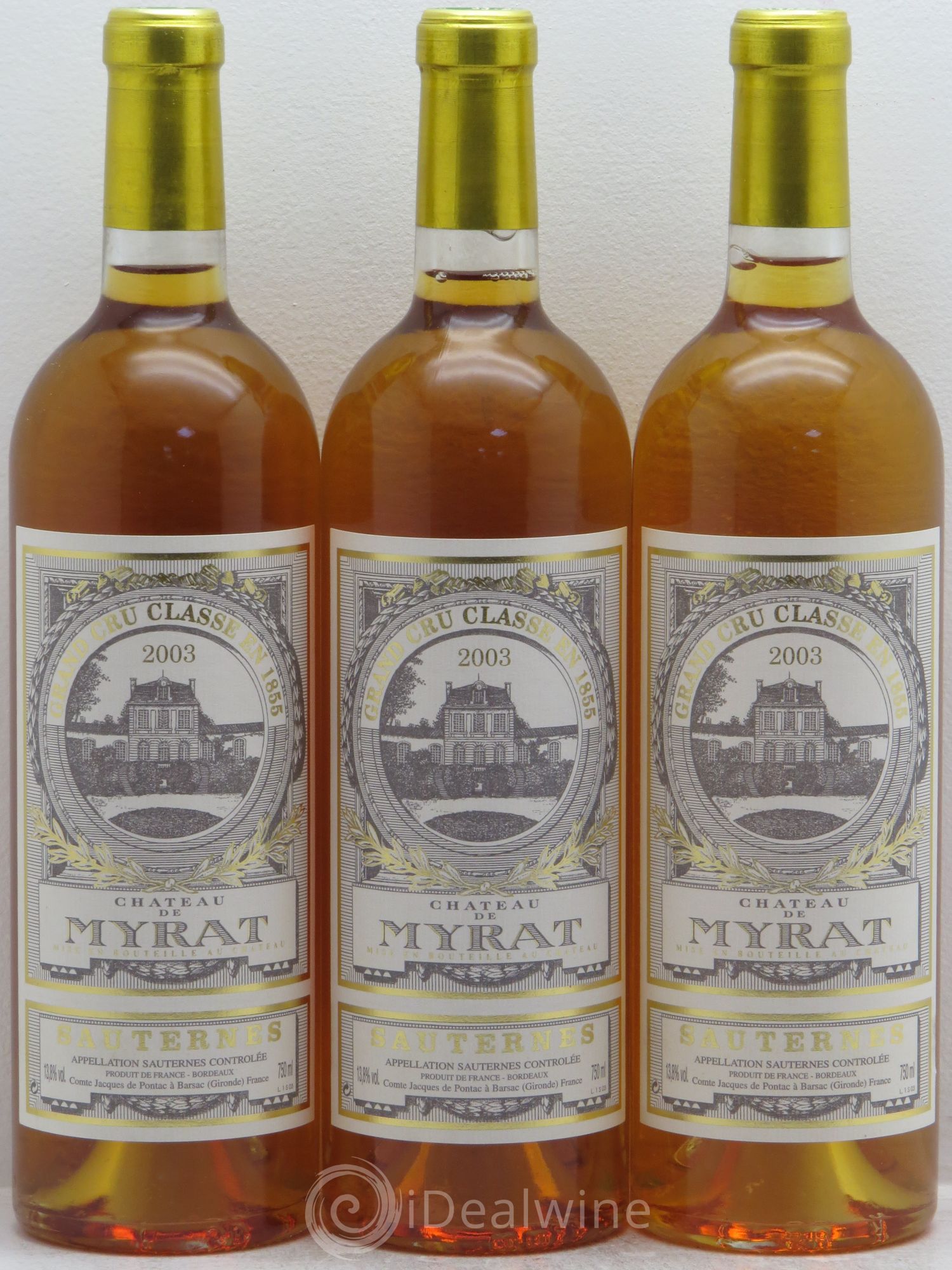 Château de Myrat 2ème Grand Cru Classé 2003 - Lotto di 3 bottiglie - 0