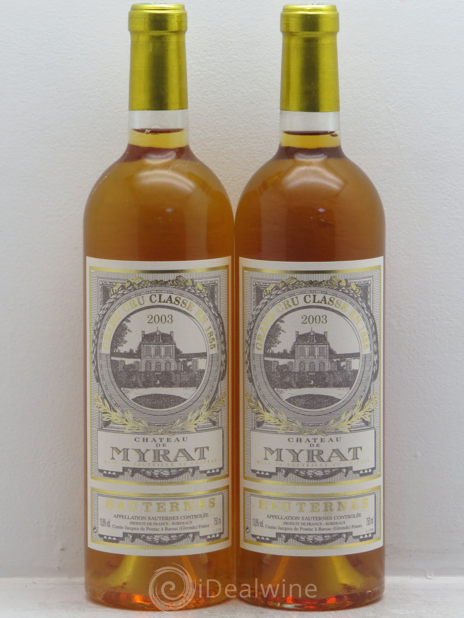 Château de Myrat 2ème Grand Cru Classé 2003 - Lotto di 2 bottiglie - 0