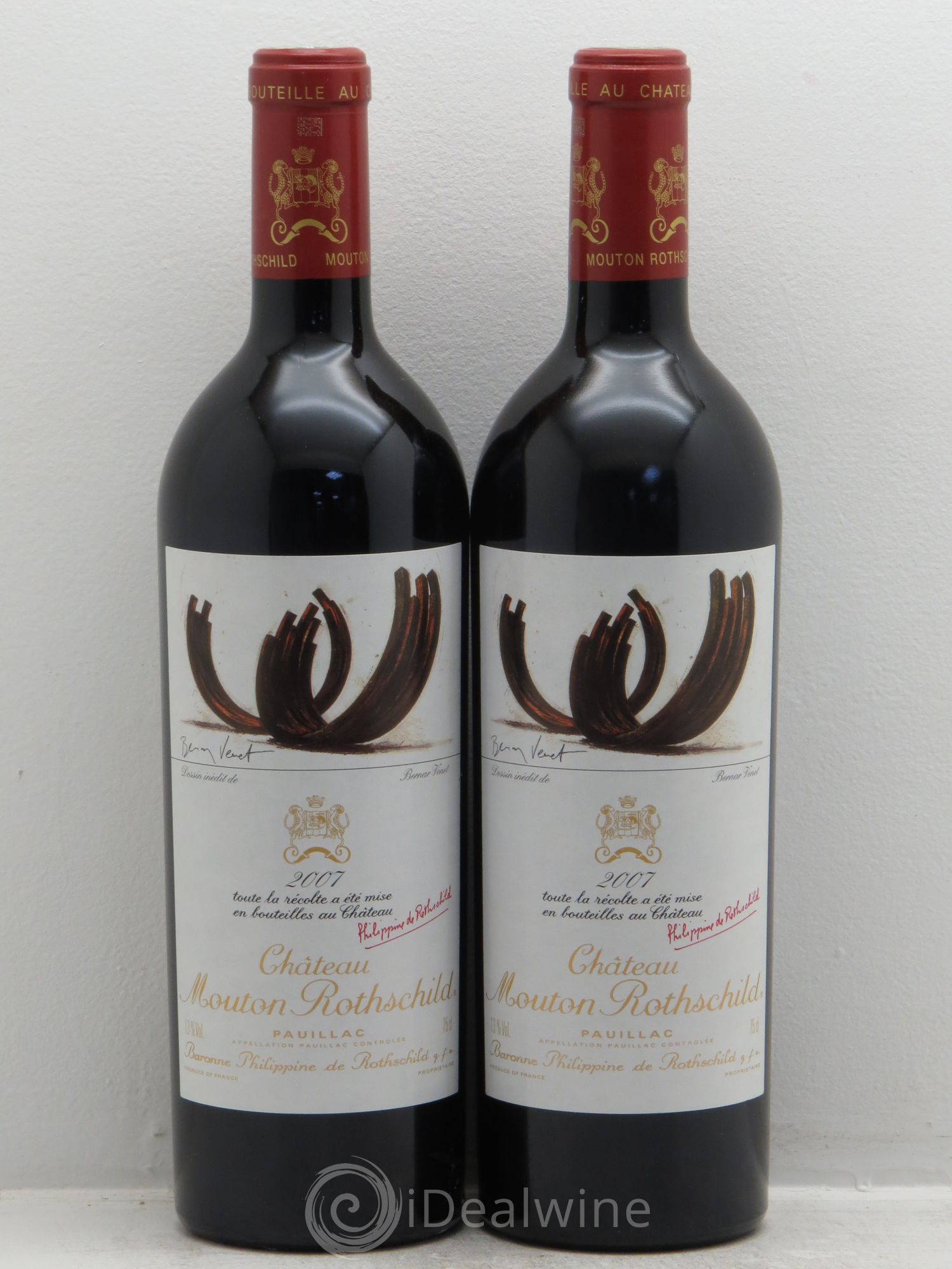 Château Mouton Rothschild 1er Grand Cru Classé 2007 - Lot de 2 bouteilles - 0