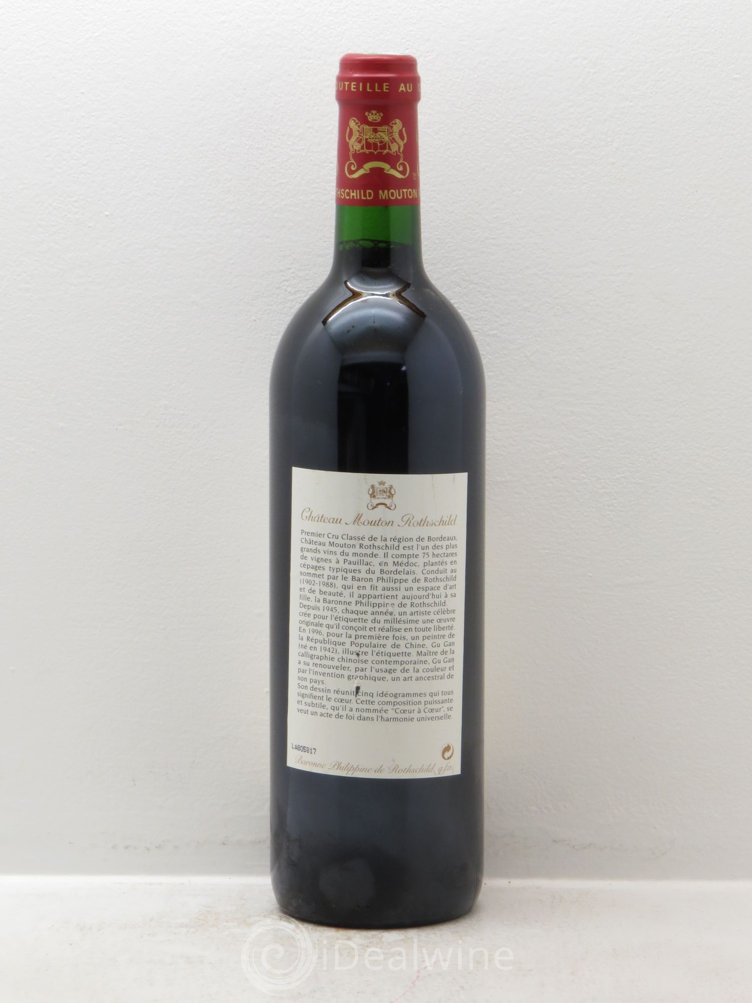 Château Mouton Rothschild 1er Grand Cru Classé 1996 - Lot de 1 bouteille - 1