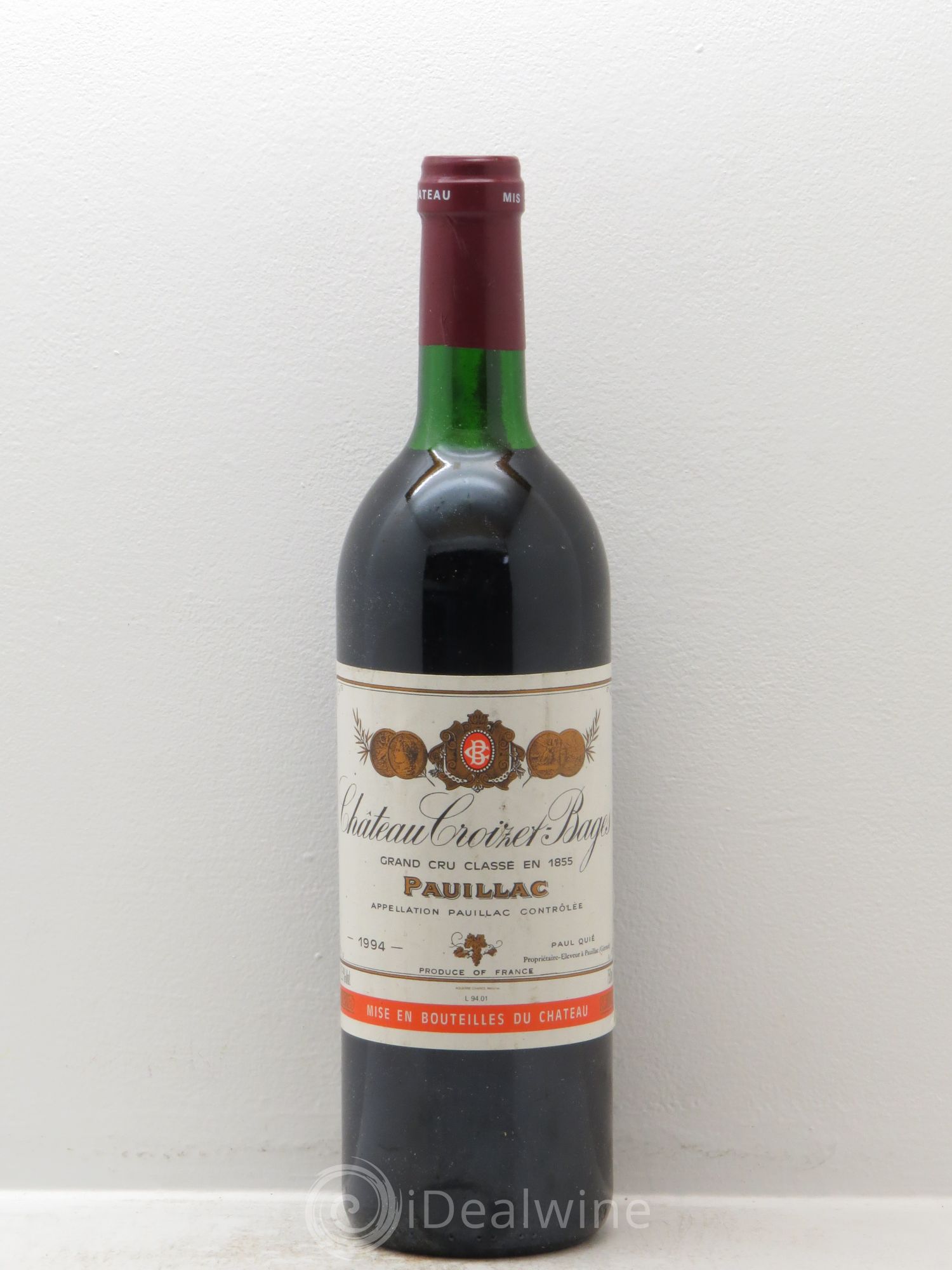 Château Croizet Bages 5ème Grand Cru Classé 1994 - Lot de 1 bouteille - 0