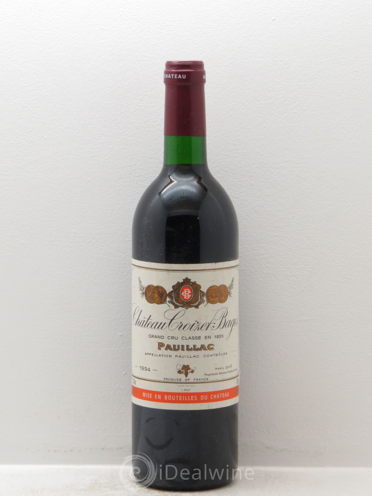Château Croizet Bages 5ème Grand Cru Classé 1994 - Lot de 1 bouteille - 0