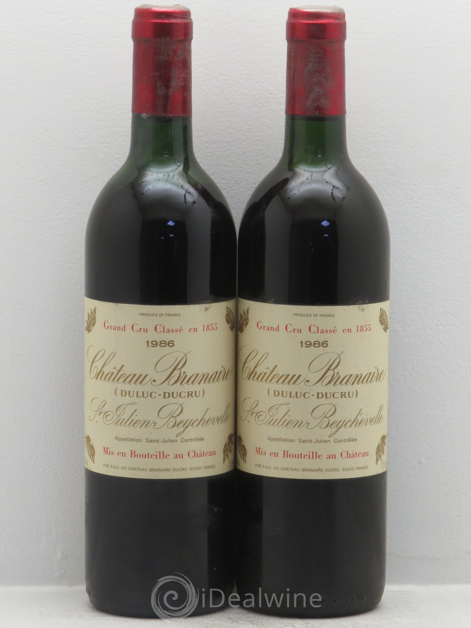Château Branaire Ducru 4ème Grand Cru Classé 1986 - Lot de 2 bouteilles - 0
