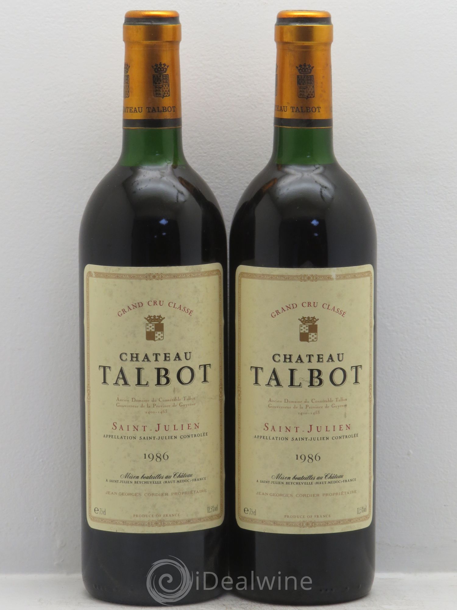 Château Talbot 4ème Grand Cru Classé 1986 - Lot de 2 bouteilles - 0