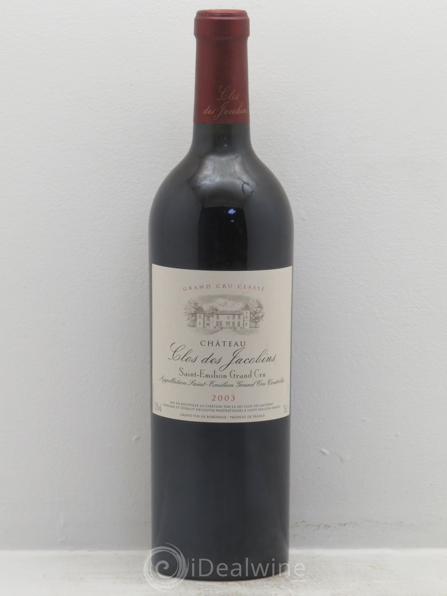 Château Clos des Jacobins Grand Cru Classé 2003 - Lot de 1 bouteille - 0