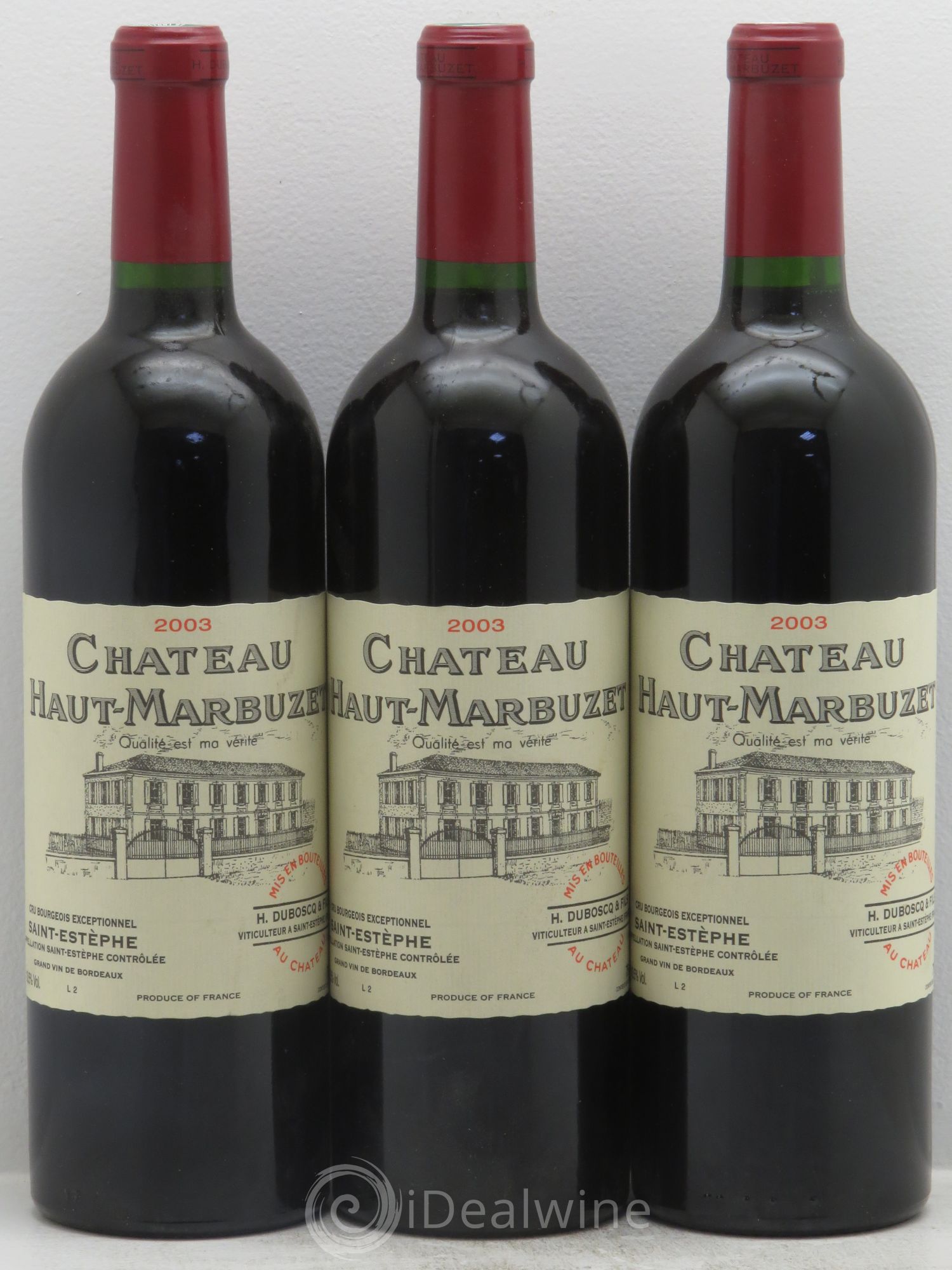 Château Haut Marbuzet 2003 - Lot de 3 bouteilles - 0