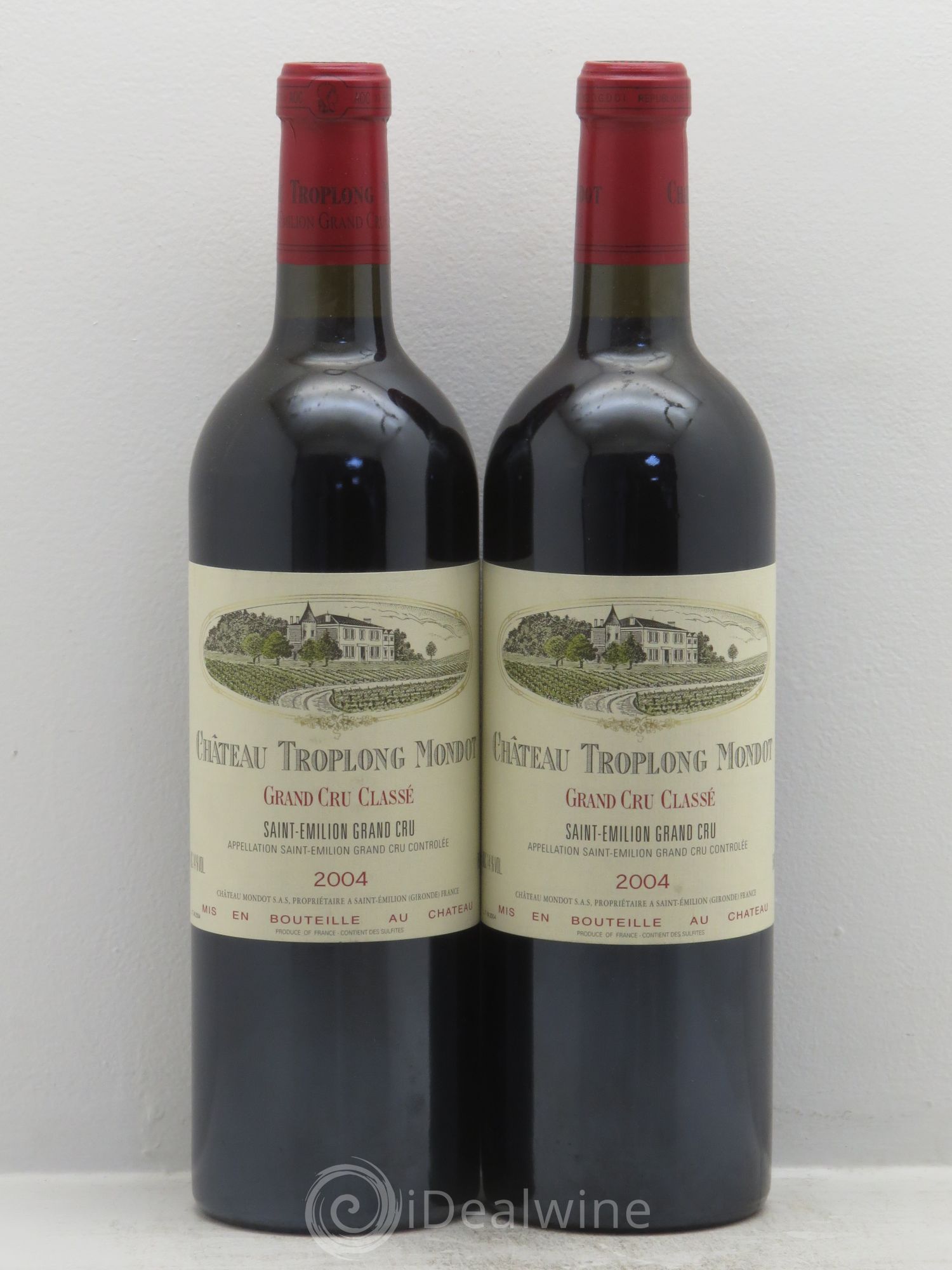 Château Troplong Mondot 1er Grand Cru Classé B 2004 - Lot de 2 bouteilles - 0