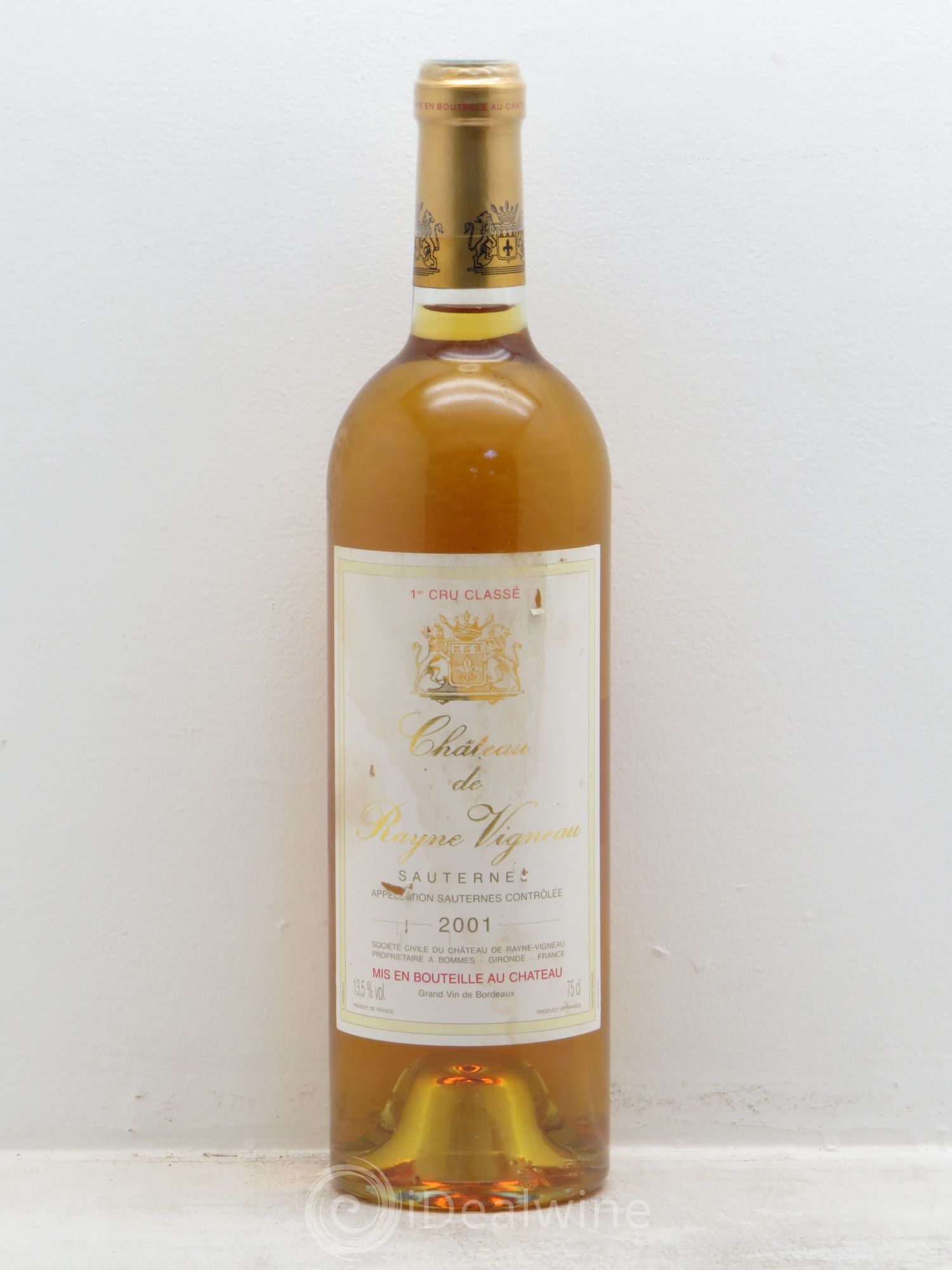 Château de Rayne Vigneau 1er Grand Cru Classé 2001 - Lotto di 1 bottiglia - 0