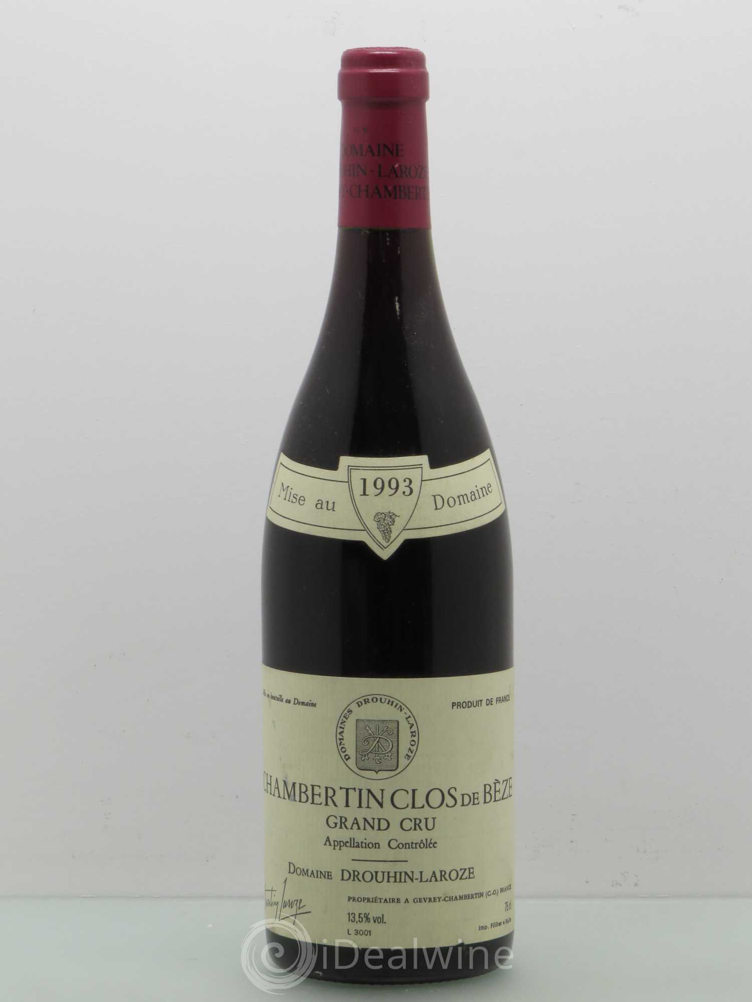 Chambertin Clos de Bèze Grand Cru Domaine Drouhin-Laroze 1993 - Lot de 1 bouteille - 0