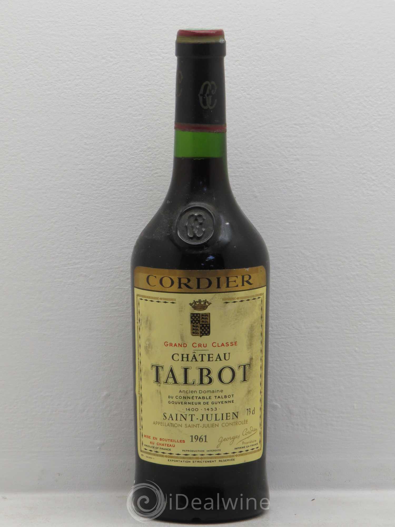 Château Talbot 4ème Grand Cru Classé 1961 - Lot de 1 bouteille - 0