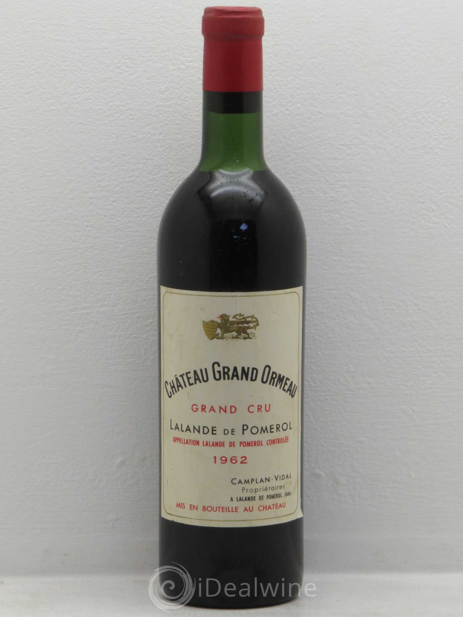 Bordeaux Grand Ormeau Lalande de Pomerol 1962 - Posten von 1 Flasche - 0