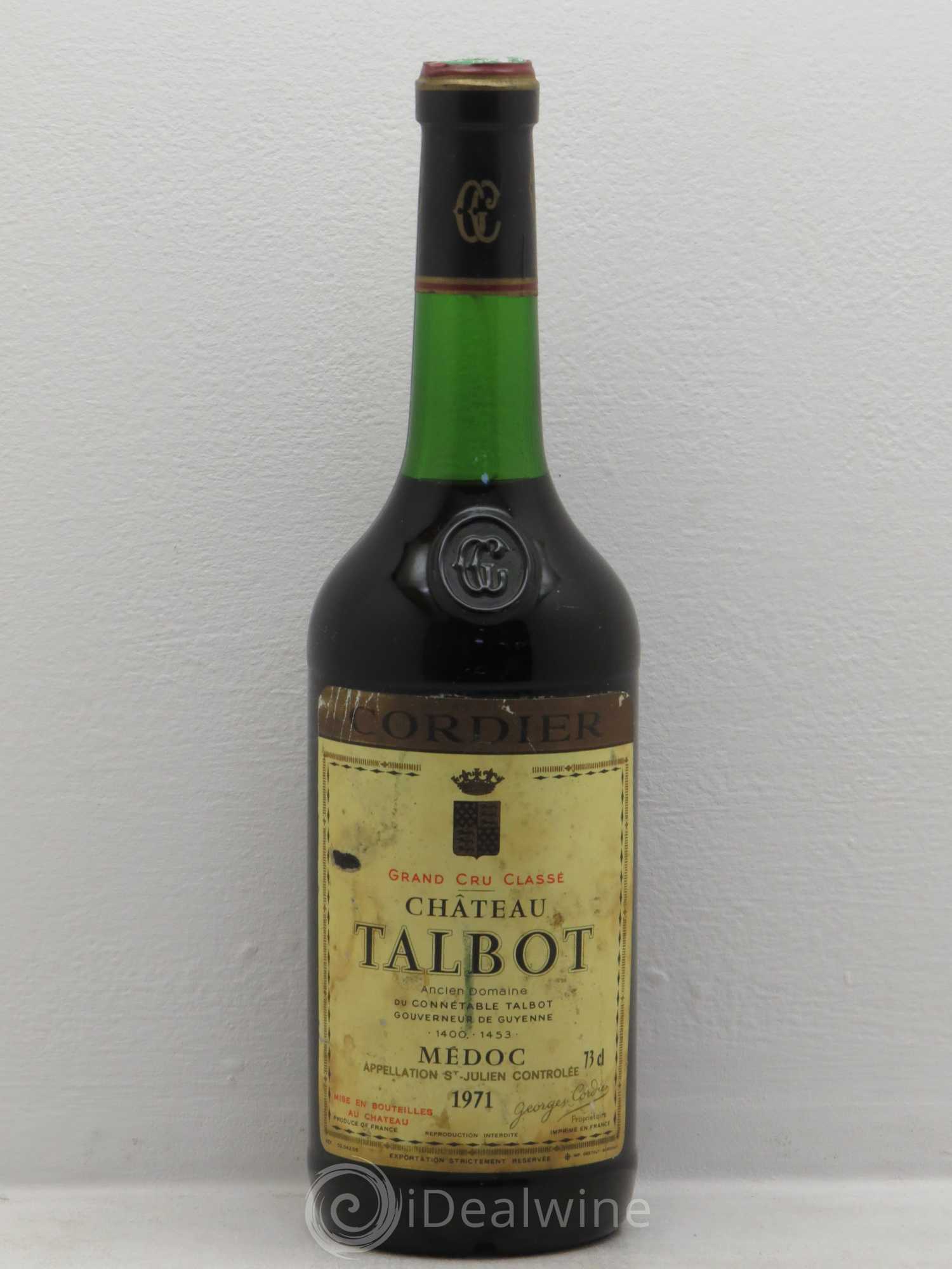 Château Talbot 4ème Grand Cru Classé 1971 - Lot de 1 bouteille - 0