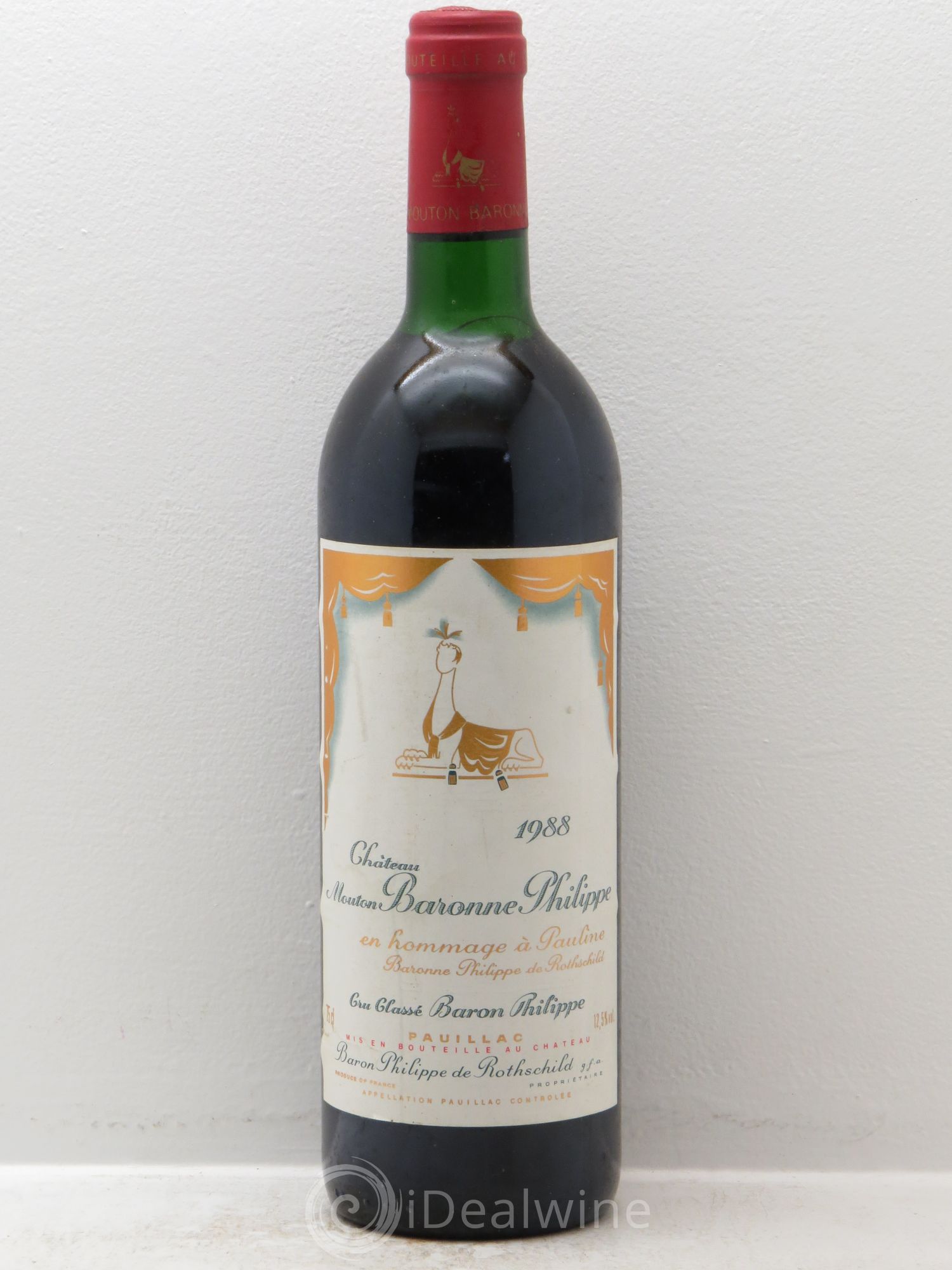 Château d' Armailhac - Mouton Baron(ne) Philippe 5ème Grand Cru Classé 1988 - Lot de 1 bouteille - 0