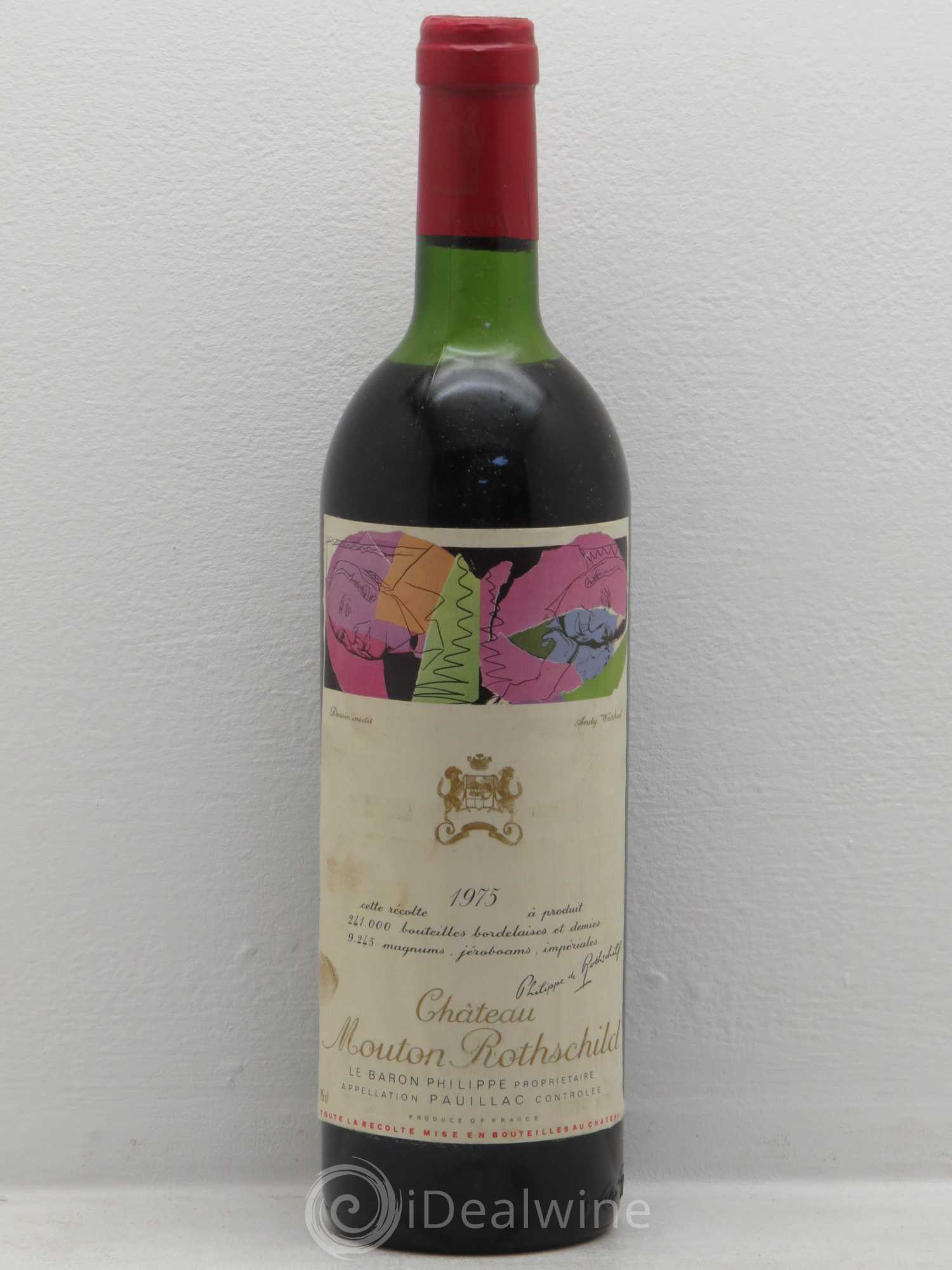 Château Mouton Rothschild 1er Grand Cru Classé 1975 - Lot de 1 bouteille - 0