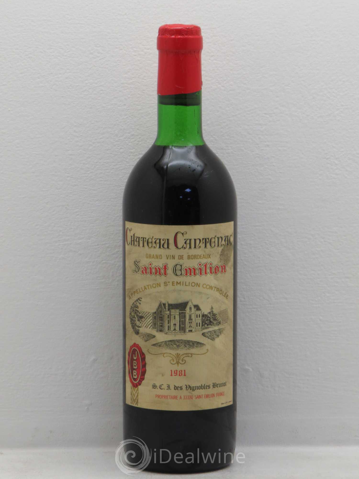Saint-Émilion Château Cantenac (sans prix de réserve) 1981 - Posten von 1 Flasche - 0