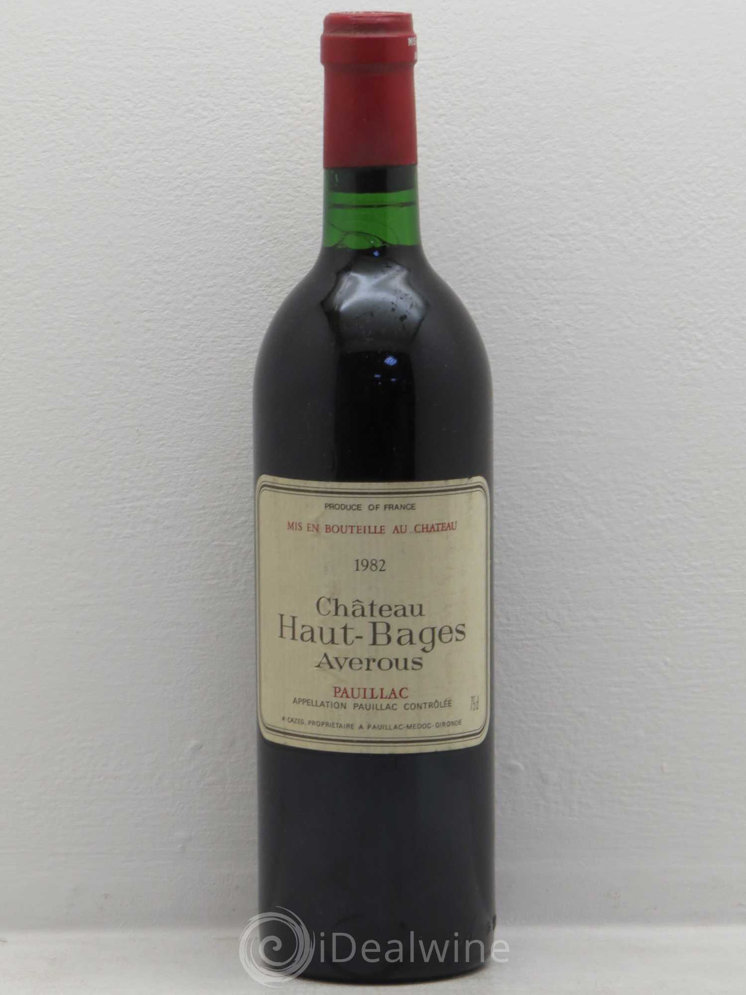 Château Haut Bages Averous Cru Bourgeois 1982 - Lot de 1 bouteille - 0