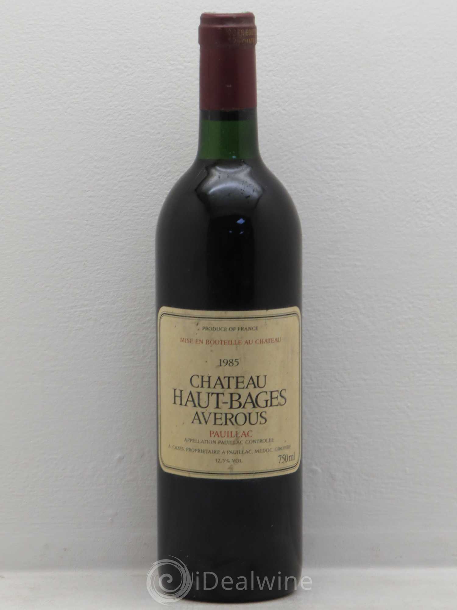 Château Haut Bages Averous Cru Bourgeois 1985 - Lot de 1 bouteille - 0