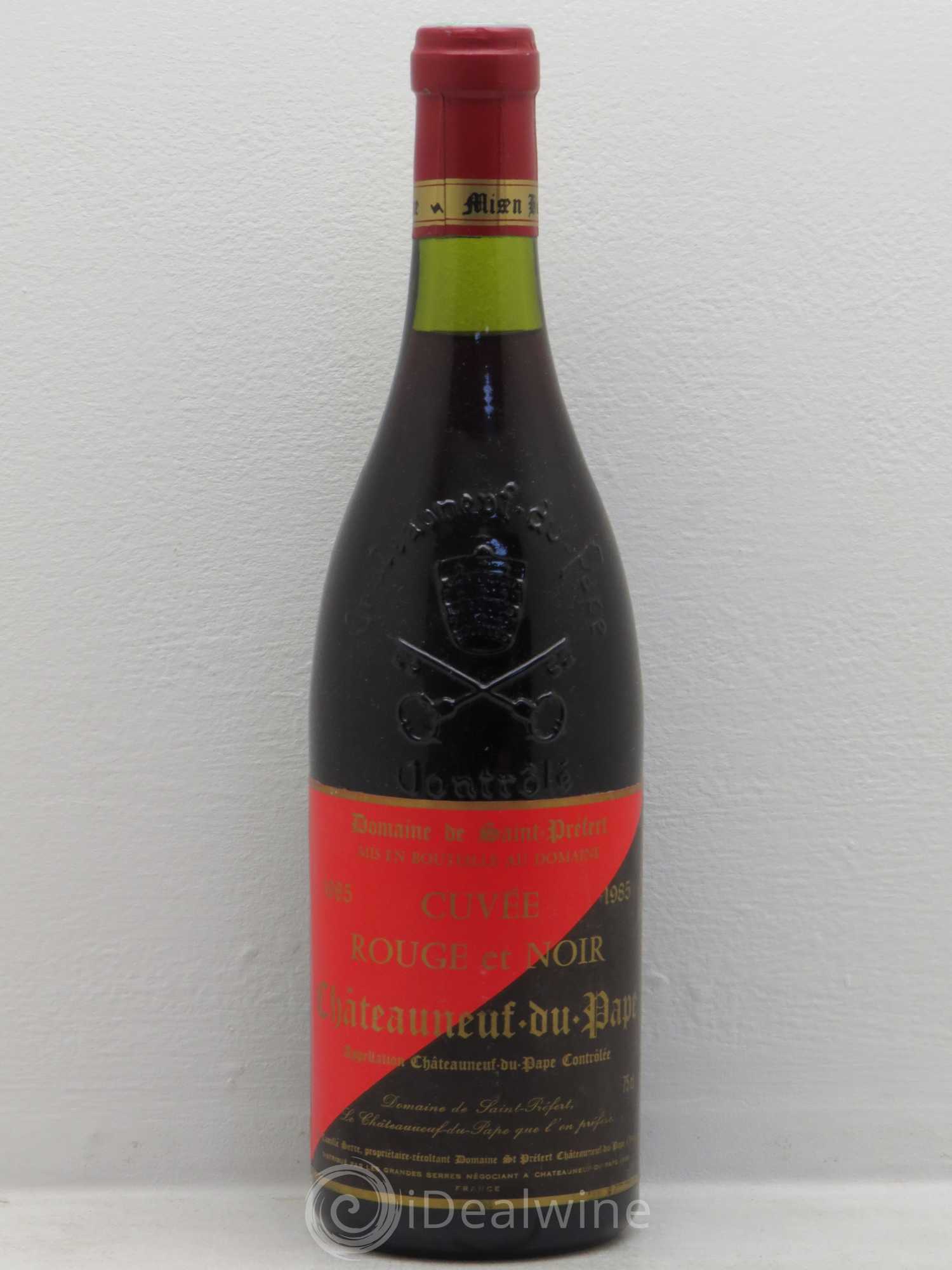 Châteauneuf-du-Pape Domaine Saint-Préfert Rouge et Noir 1985 - Lot de 1 bouteille - 0