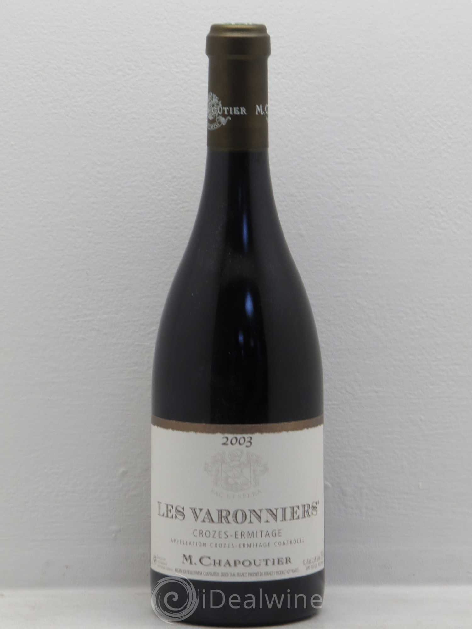 Crozes-Hermitage Les Varonniers Chapoutier 2003 - Lot de 1 bouteille - 0