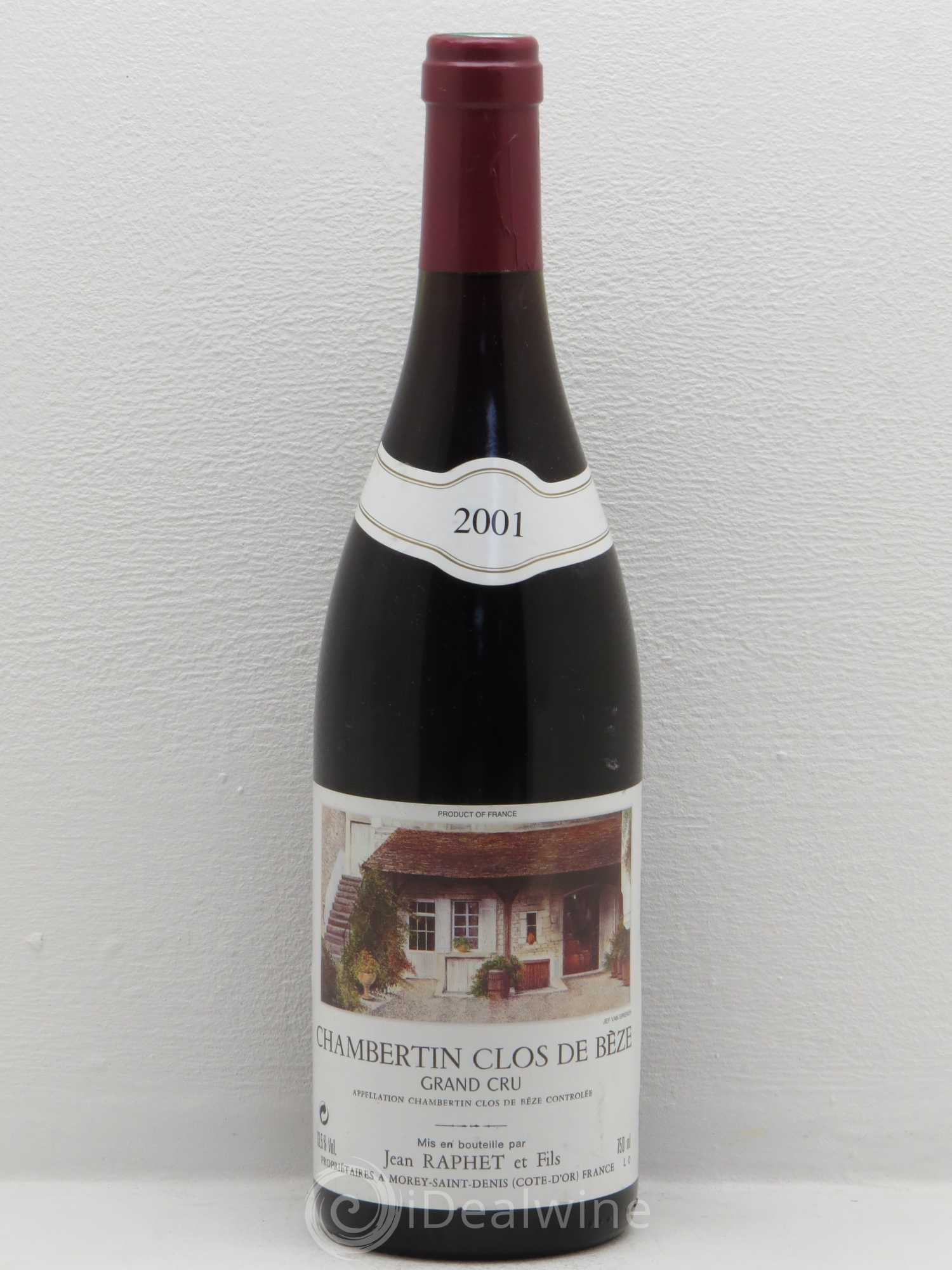 Chambertin Clos de Bèze Grand Cru Jean Raphet 2001 - Lot de 1 bouteille - 0
