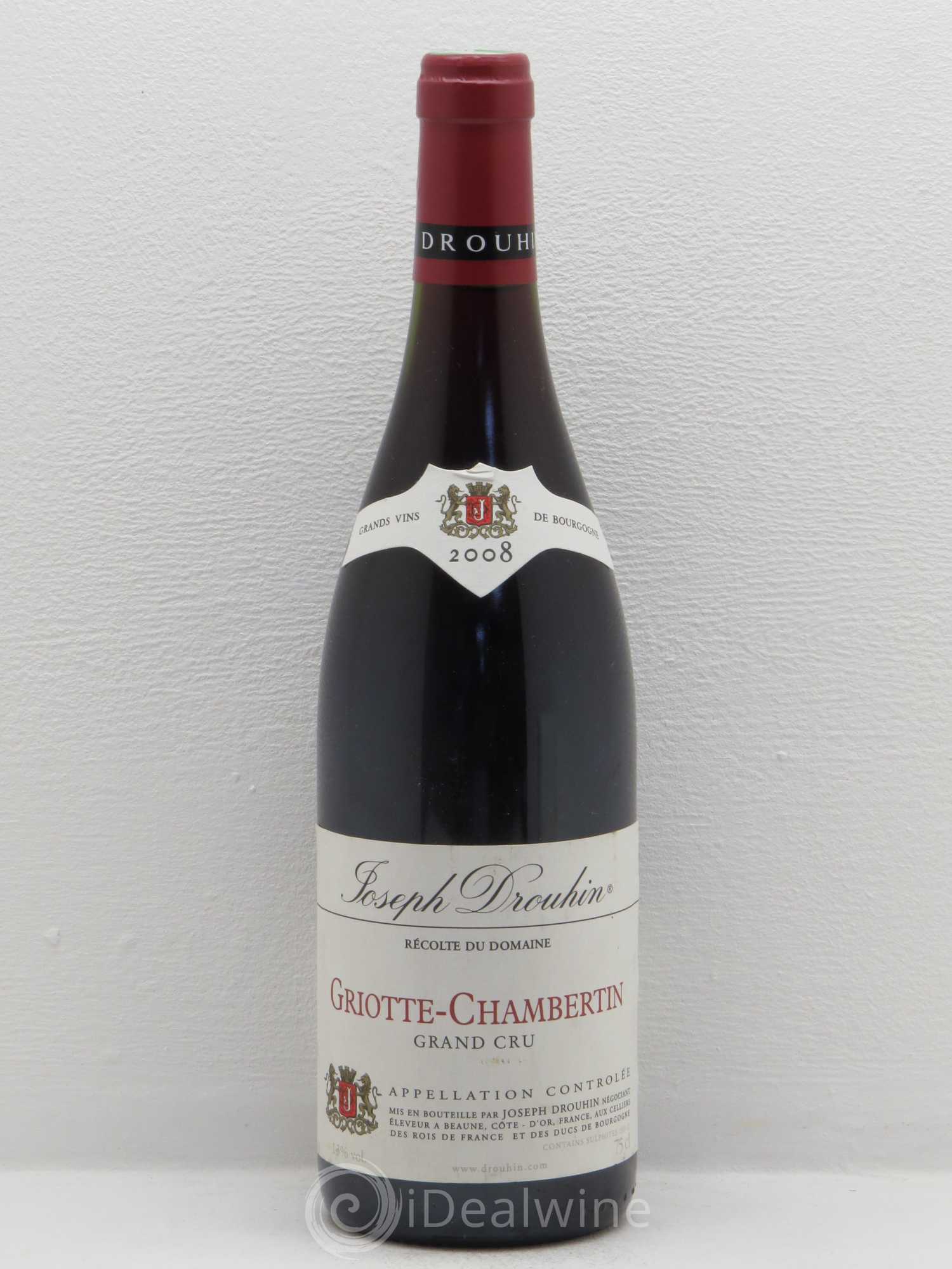 Griotte-Chambertin Grand Cru Joseph Drouhin 2008 - Lot de 1 bouteille - 0
