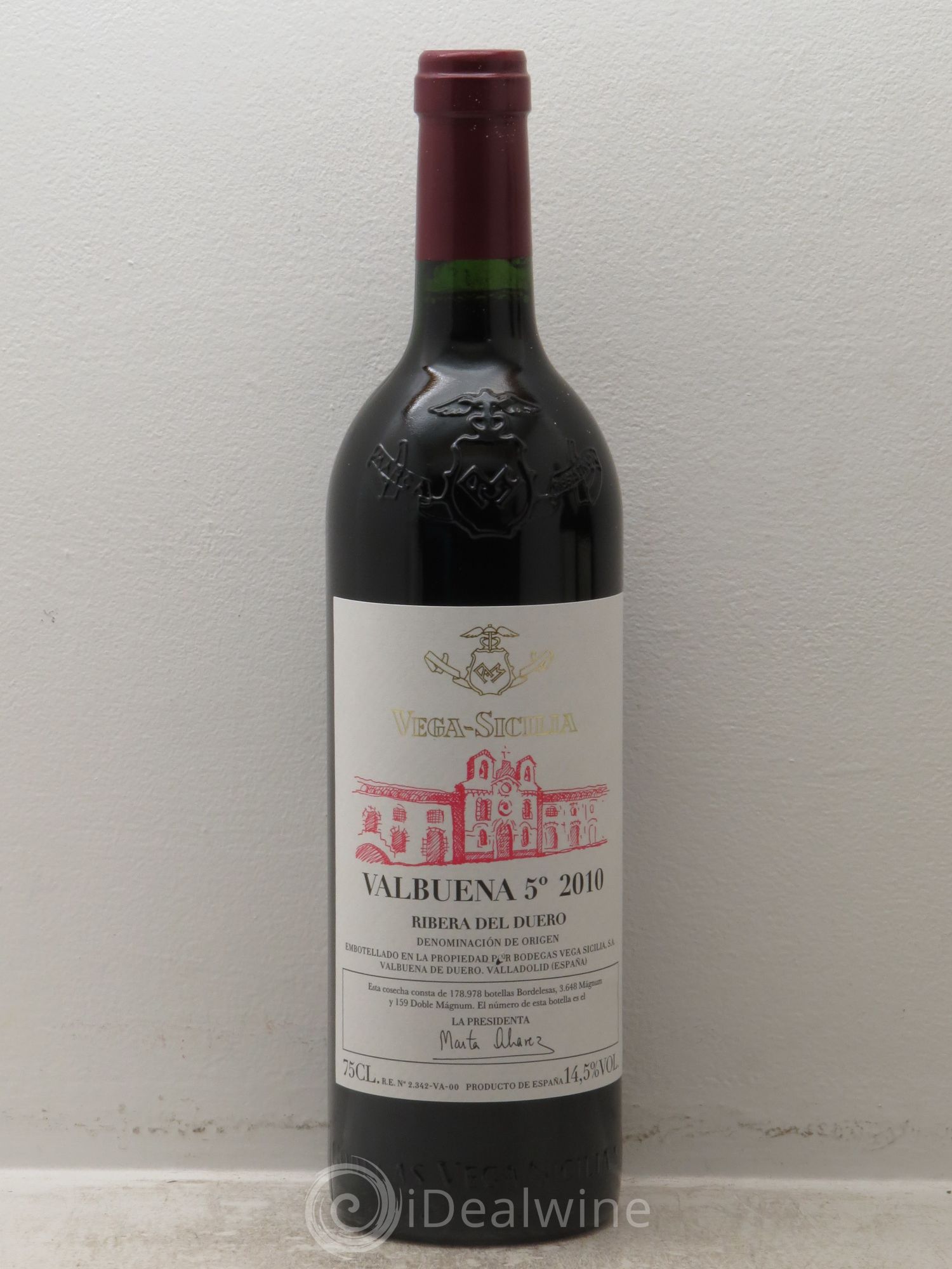 Ribera Del Duero DO Vega Sicilia Valbuena 5 ano Famille Alvarez 2010 - Lot de 1 bouteille - 0