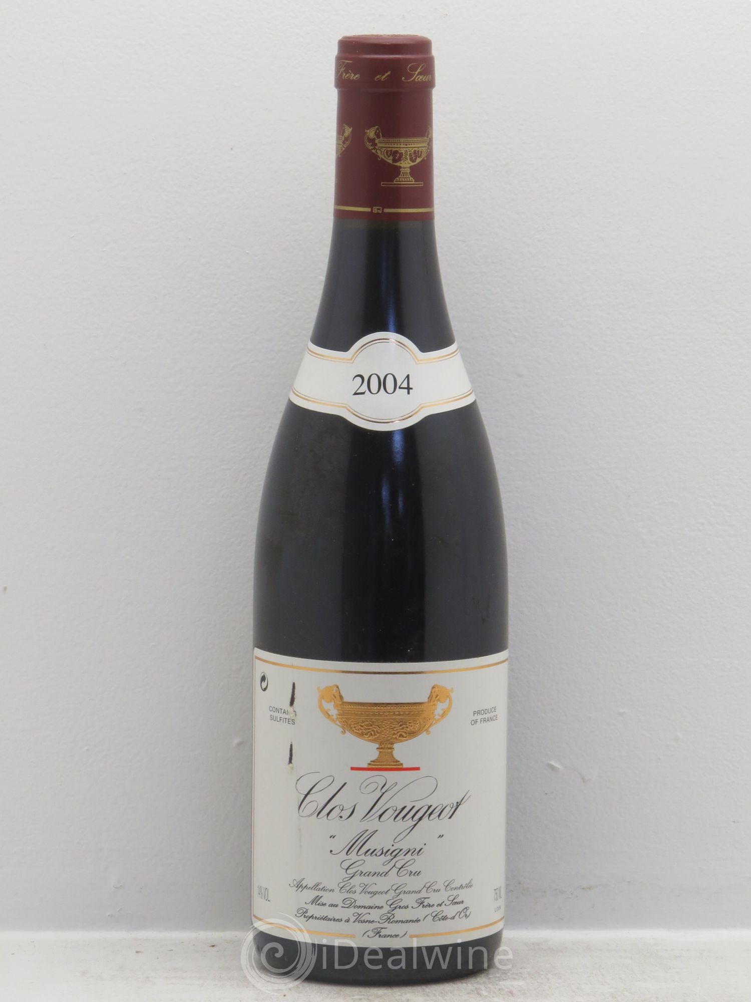 Clos de Vougeot Grand Cru Musigni Gros Frère & Soeur 2004 - Lot de 1 bouteille - 0