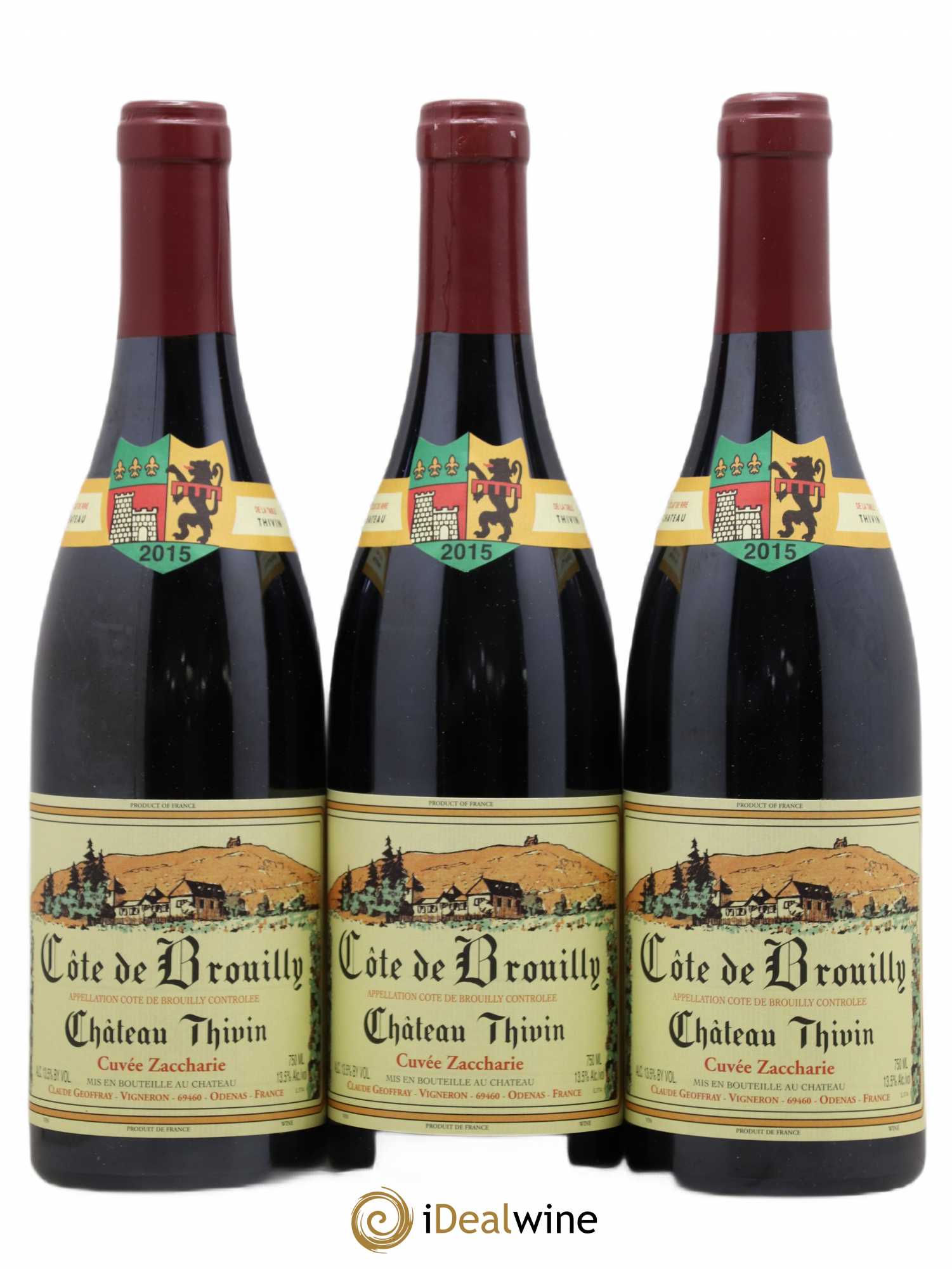Côte de Brouilly Cuvée Zaccharie Château Thivin 2015 - Lot de 3 bouteilles - 0