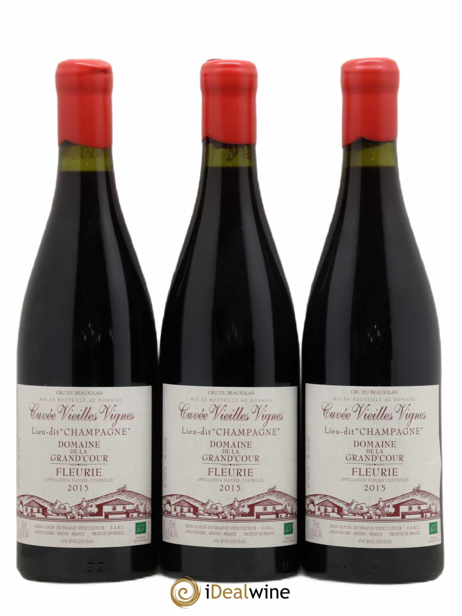 Fleurie Champagne - Cuvée Vieilles Vignes Grand'cour (Domaine de la) - Jean-Louis Dutraive 2015 - Lot de 3 bouteilles - 0