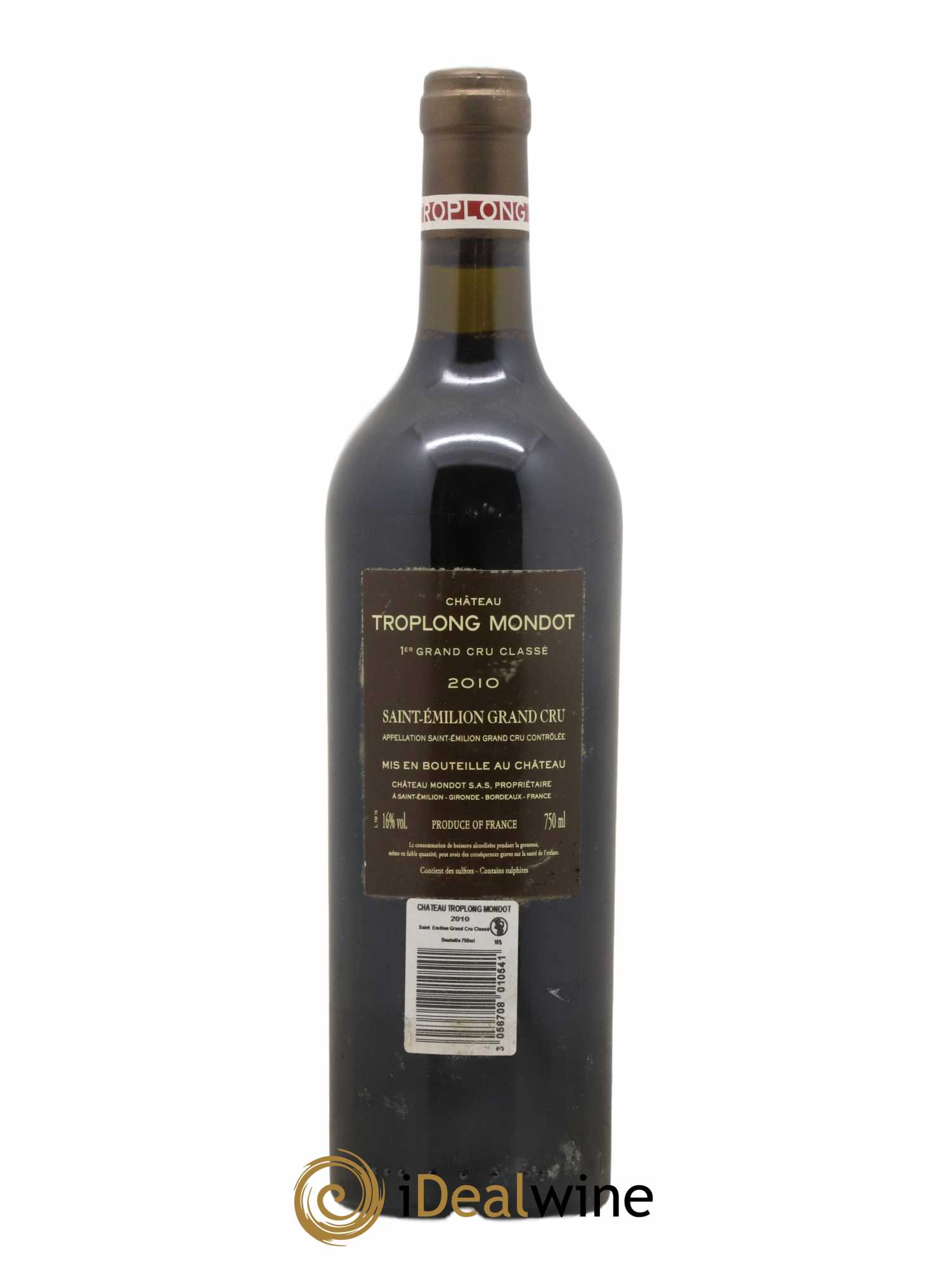 Château Troplong Mondot 1er Grand Cru Classé B 2010 - Lot de 1 bouteille - 1