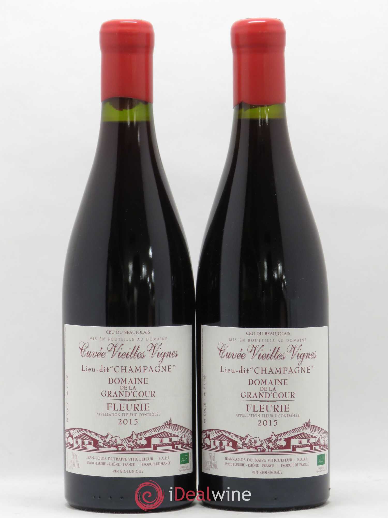 Fleurie Champagne - Cuvée Vieilles Vignes Grand'cour (Domaine de la) - Jean-Louis Dutraive 2015 - Lot de 2 bouteilles - 0