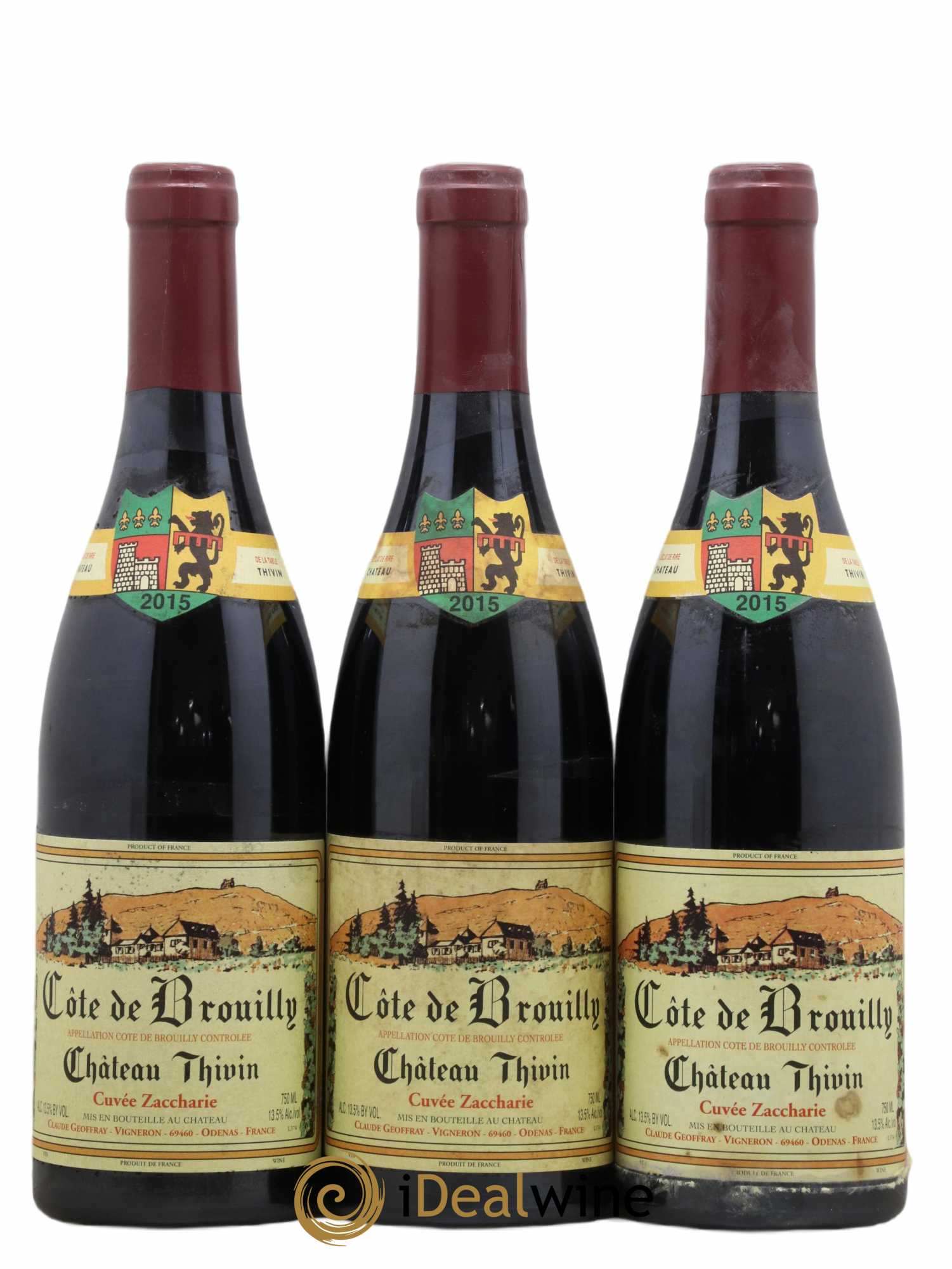 Côte de Brouilly Cuvée Zaccharie Château Thivin 2015 - Lot de 3 bouteilles - 0