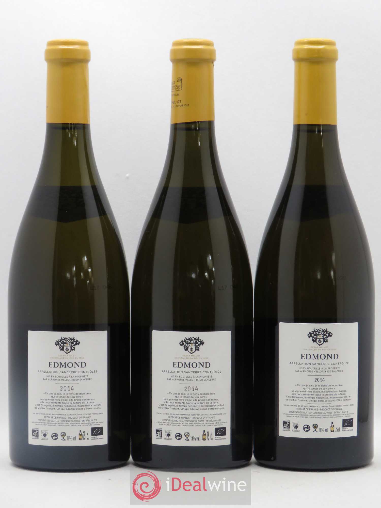 Sancerre Cuvée Edmond Alphonse Mellot 2014 - Lot de 3 bouteilles - 1