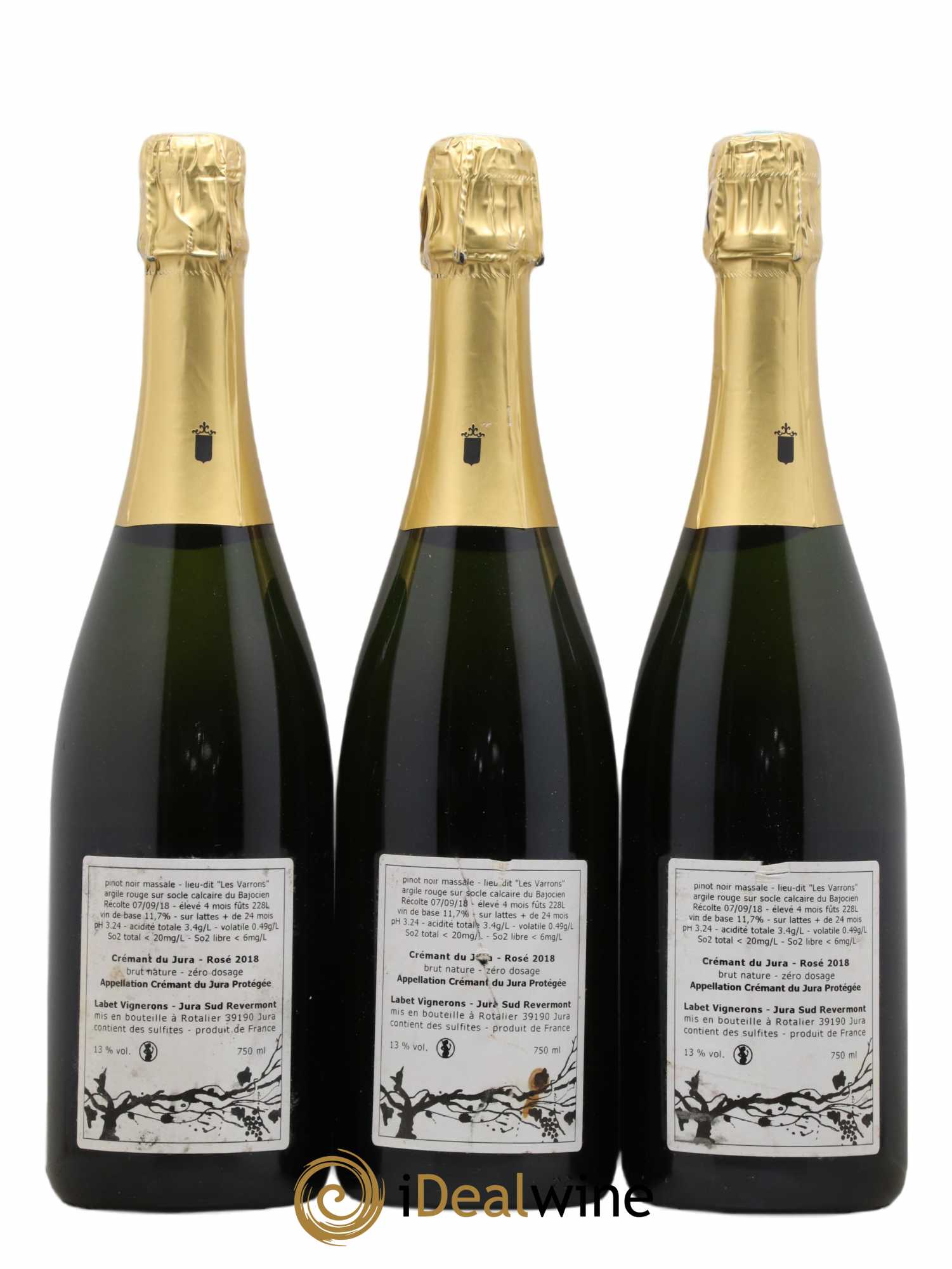 Crémant du Jura Romain - Julien - Charline Labet Les Turbulents Domaine Labet 2018 - Lot de 3 bouteilles - 1