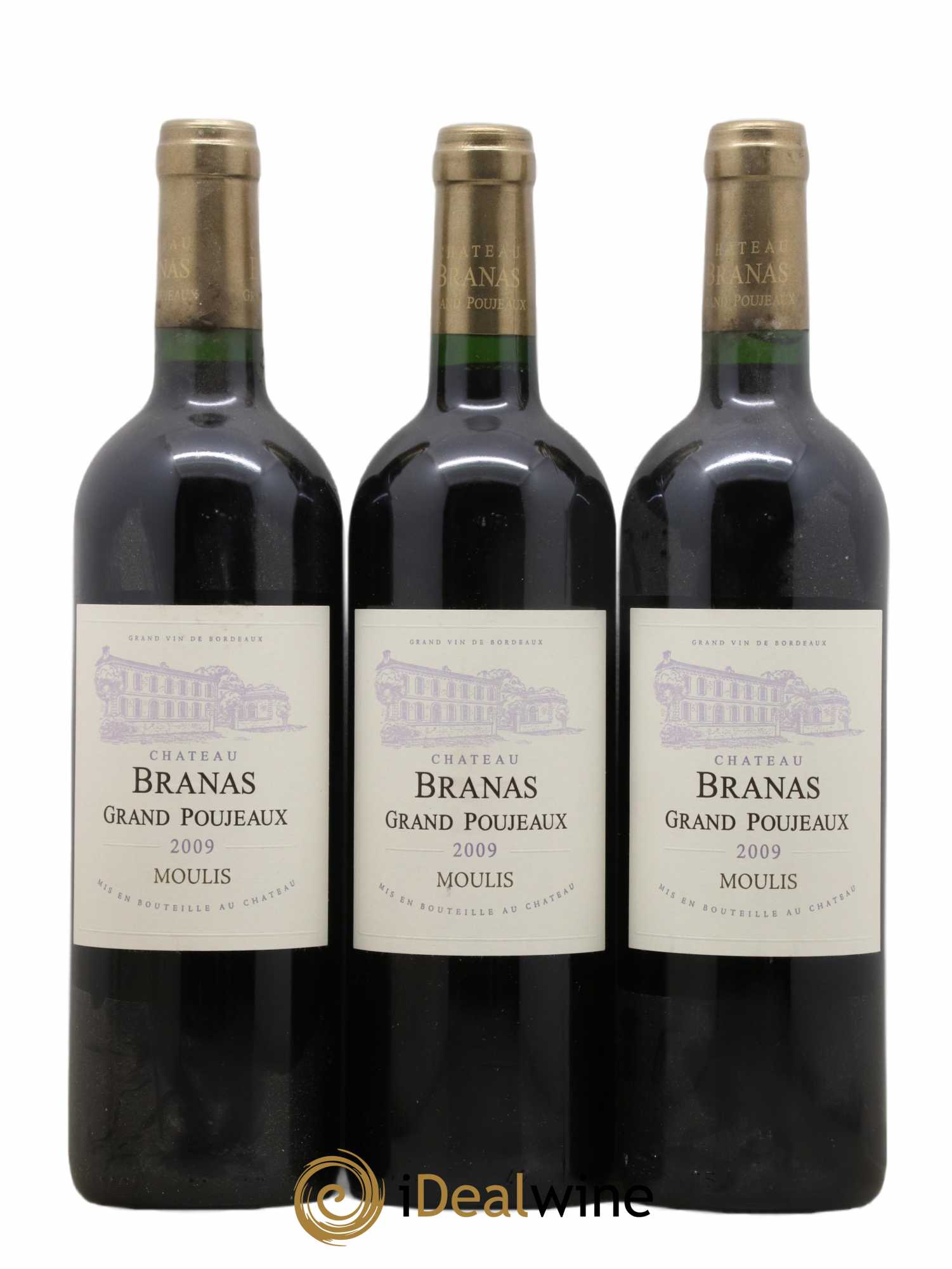 Château Branas Grand Poujeaux Cru Bourgeois 2009 - Lot de 3 bouteilles - 0