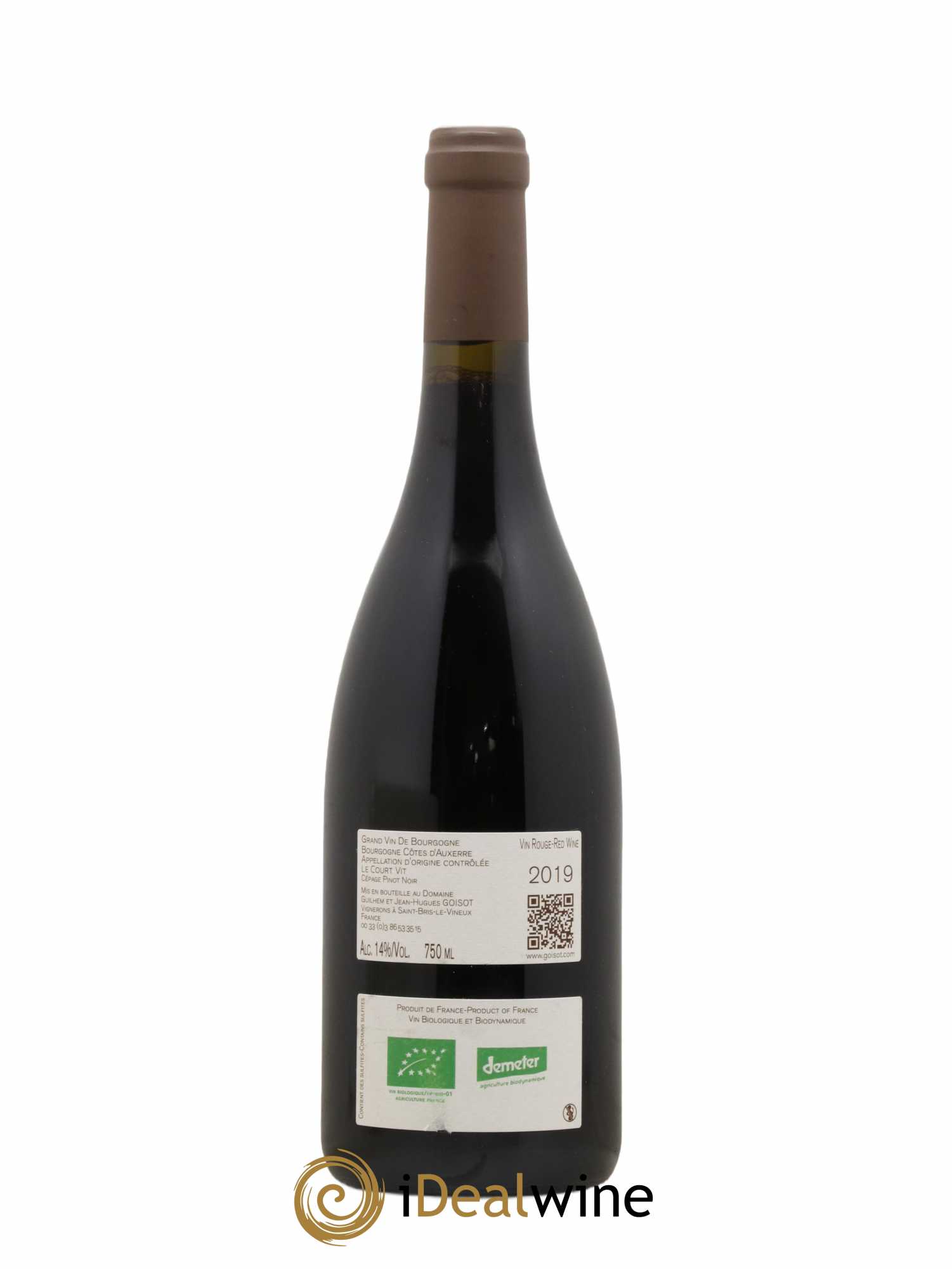 Bourgogne Côtes d'Auxerre Le Court Vit Goisot 2019 - Lot of 1 bottle - 1