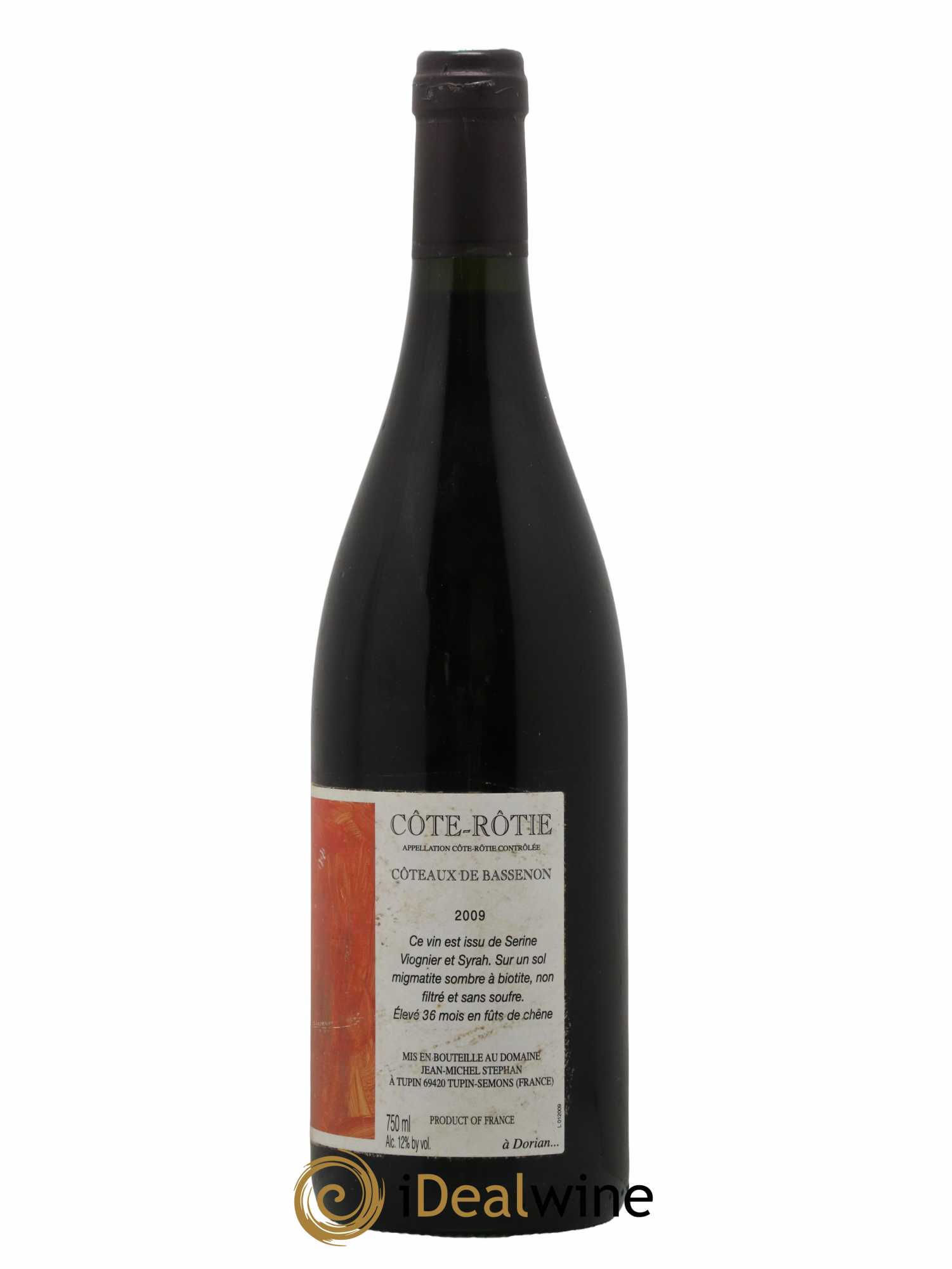 Côte-Rôtie Coteaux de Bassenon Jean-Michel Stephan 2009 - Lot de 1 bouteille - 1