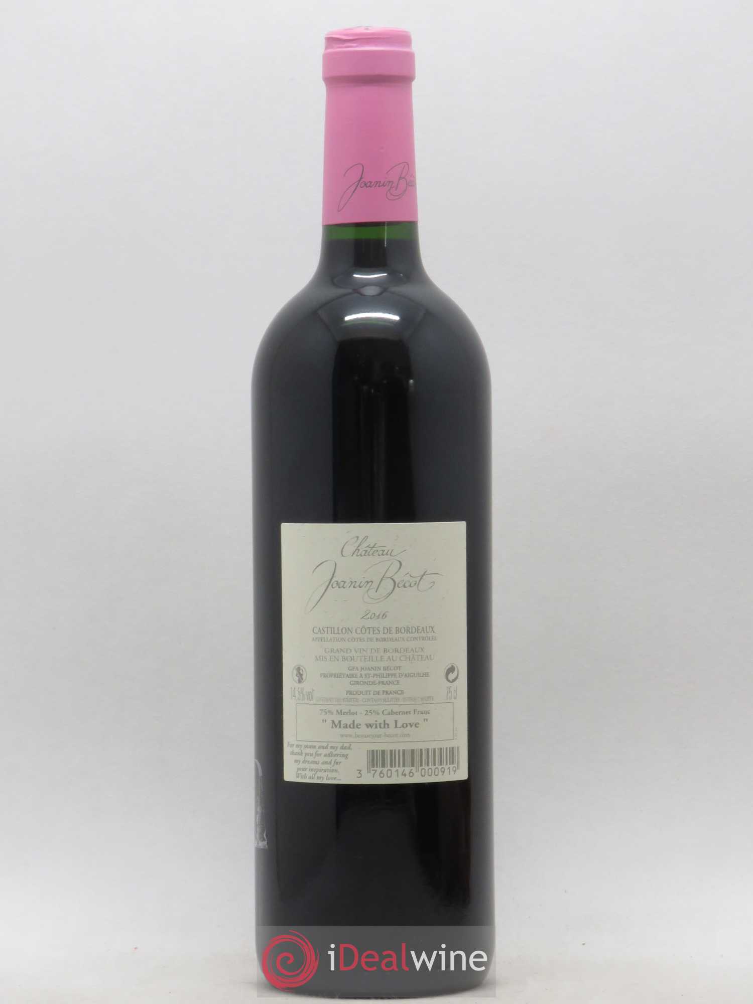 Château Joanin Bécot 2016 - Lot of 1 bottle - 1
