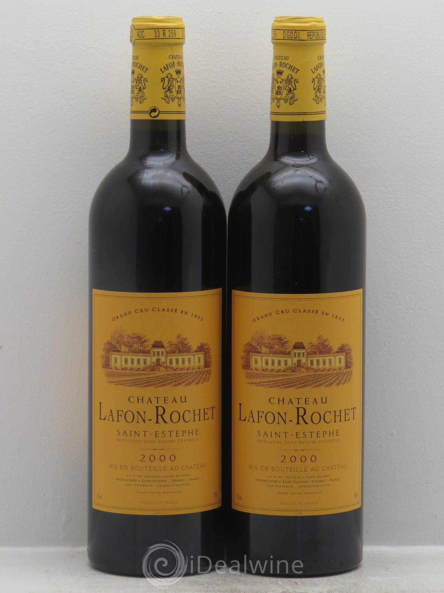 Château Lafon Rochet 4ème Grand Cru Classé 2000 - Lot de 2 bouteilles - 0