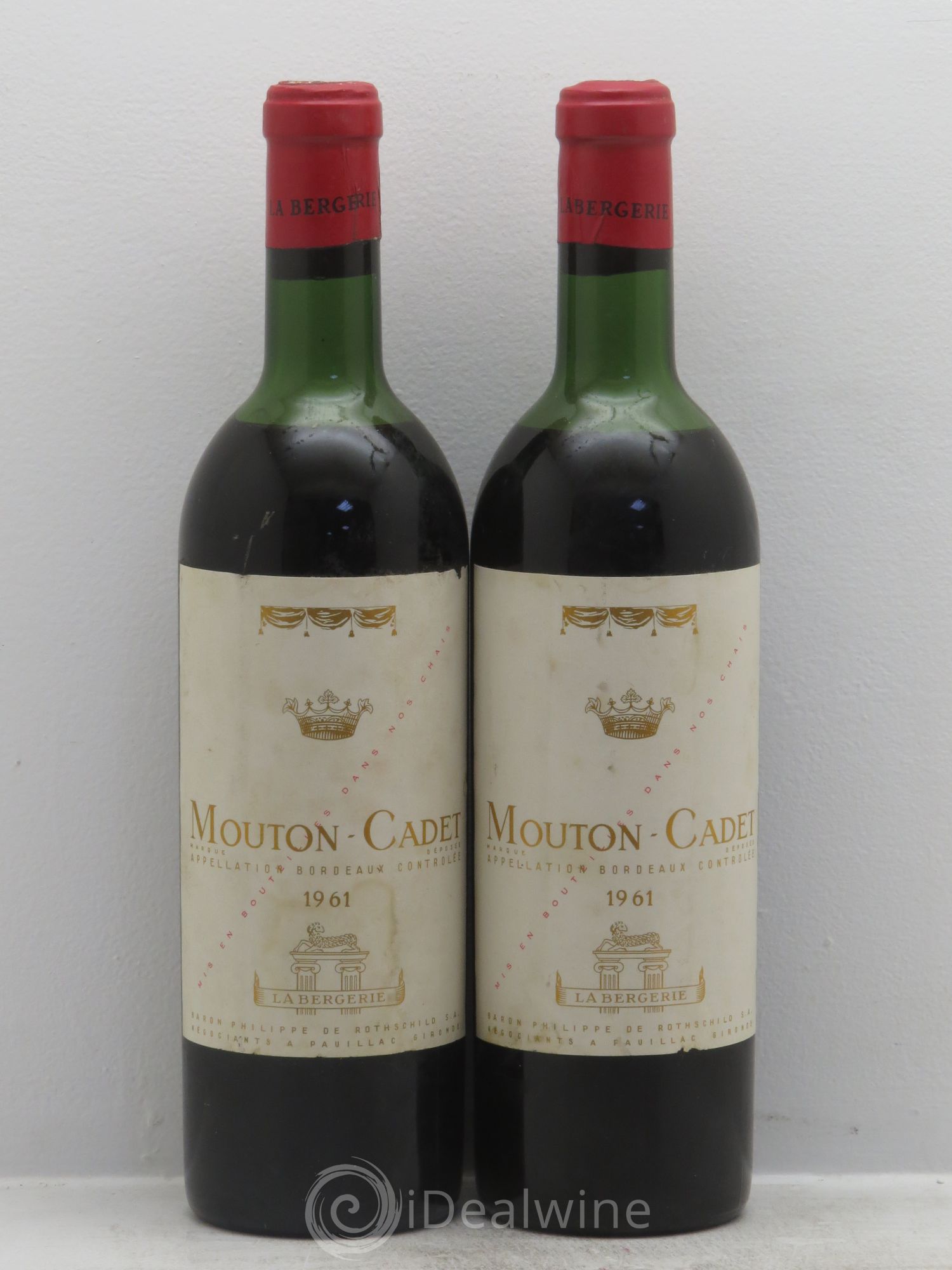 Château Mouton Cadet 1961 - Lot de 2 bouteilles - 0