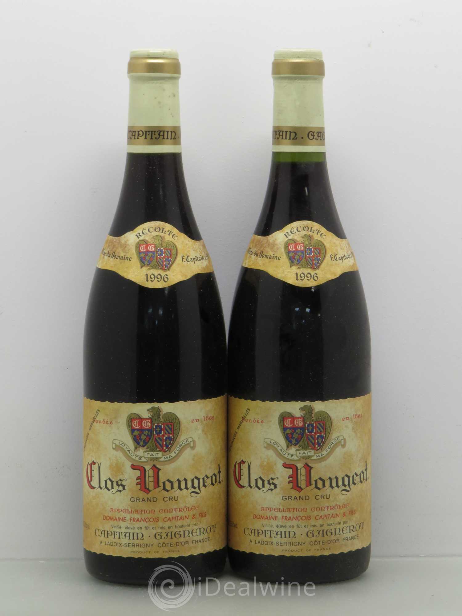 Clos de Vougeot Grand Cru Capitain Gagnerot 1996 - Lot de 5 bouteilles - 2