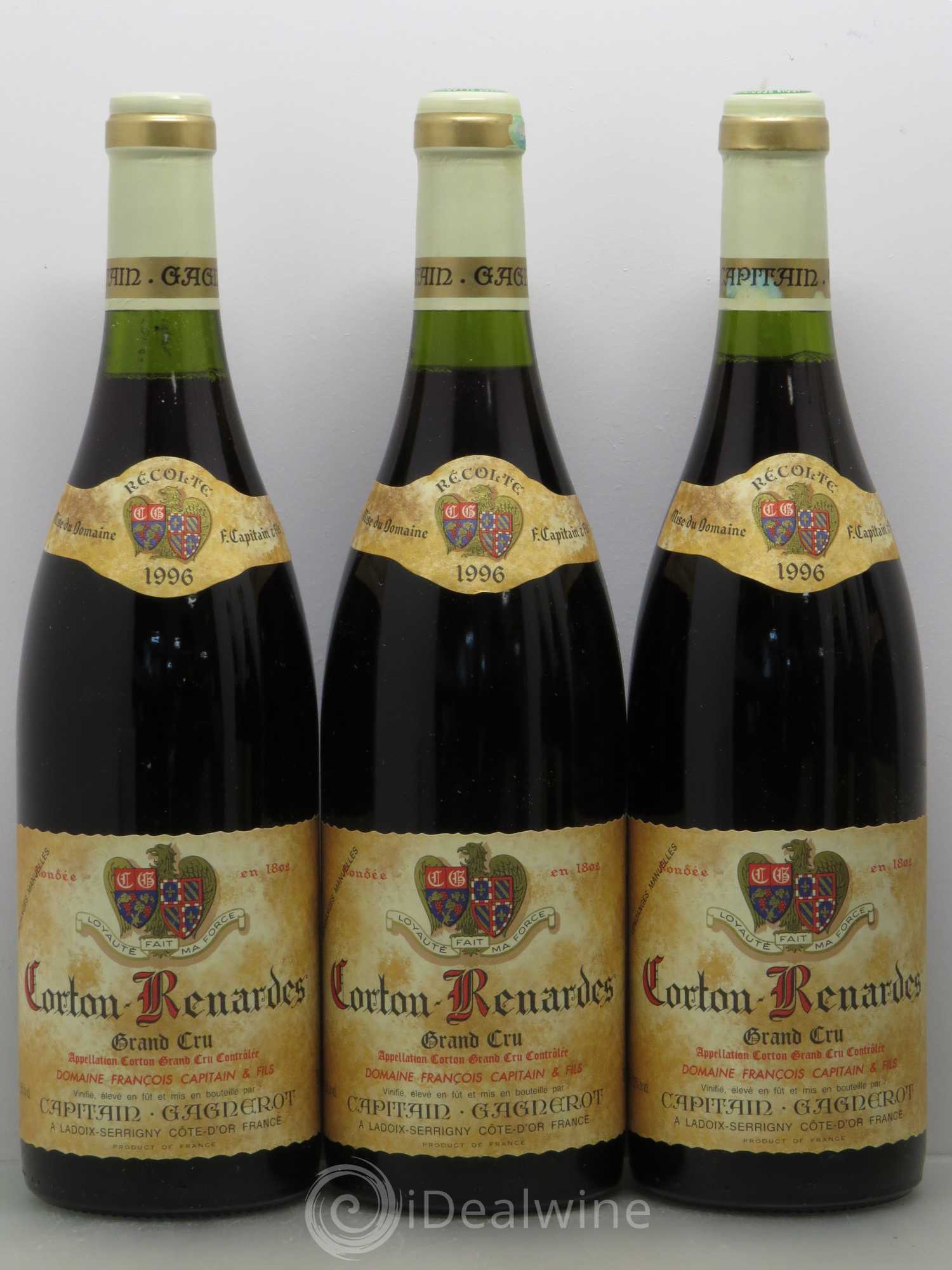 Corton Grand Cru Les Renardes - Capitain Gagnerot 1996 - Posten von 6 Flaschen - 1